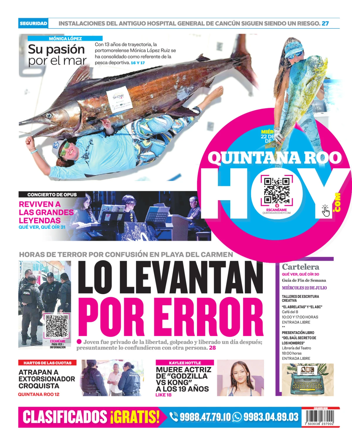 Portada de Quintana Roo Hoy (contraportada)