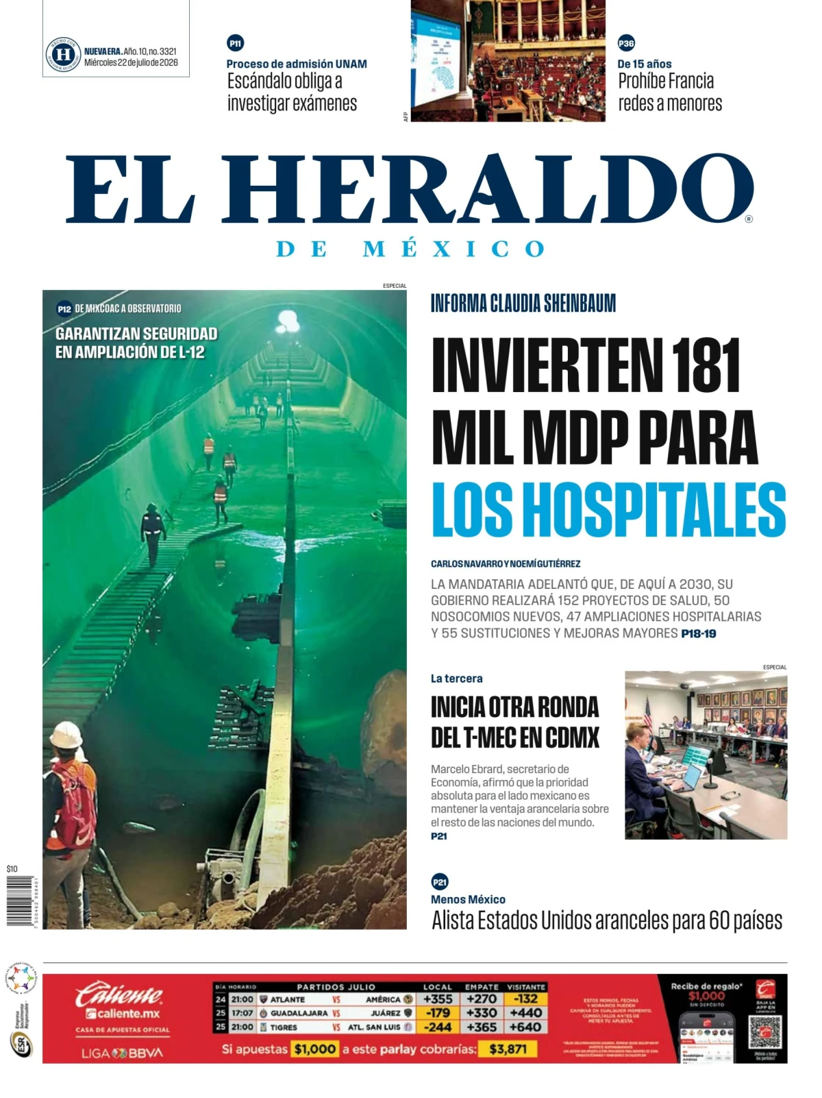 Portada de El Heraldo de Mexico
