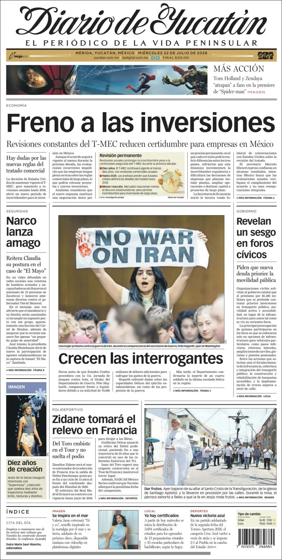 Portada de Diario de Yucatán