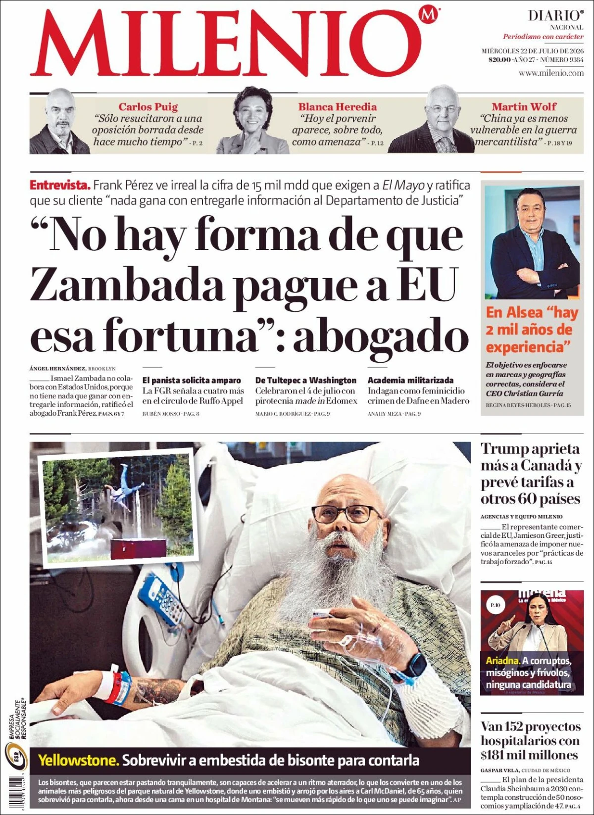 Portada de Milenio