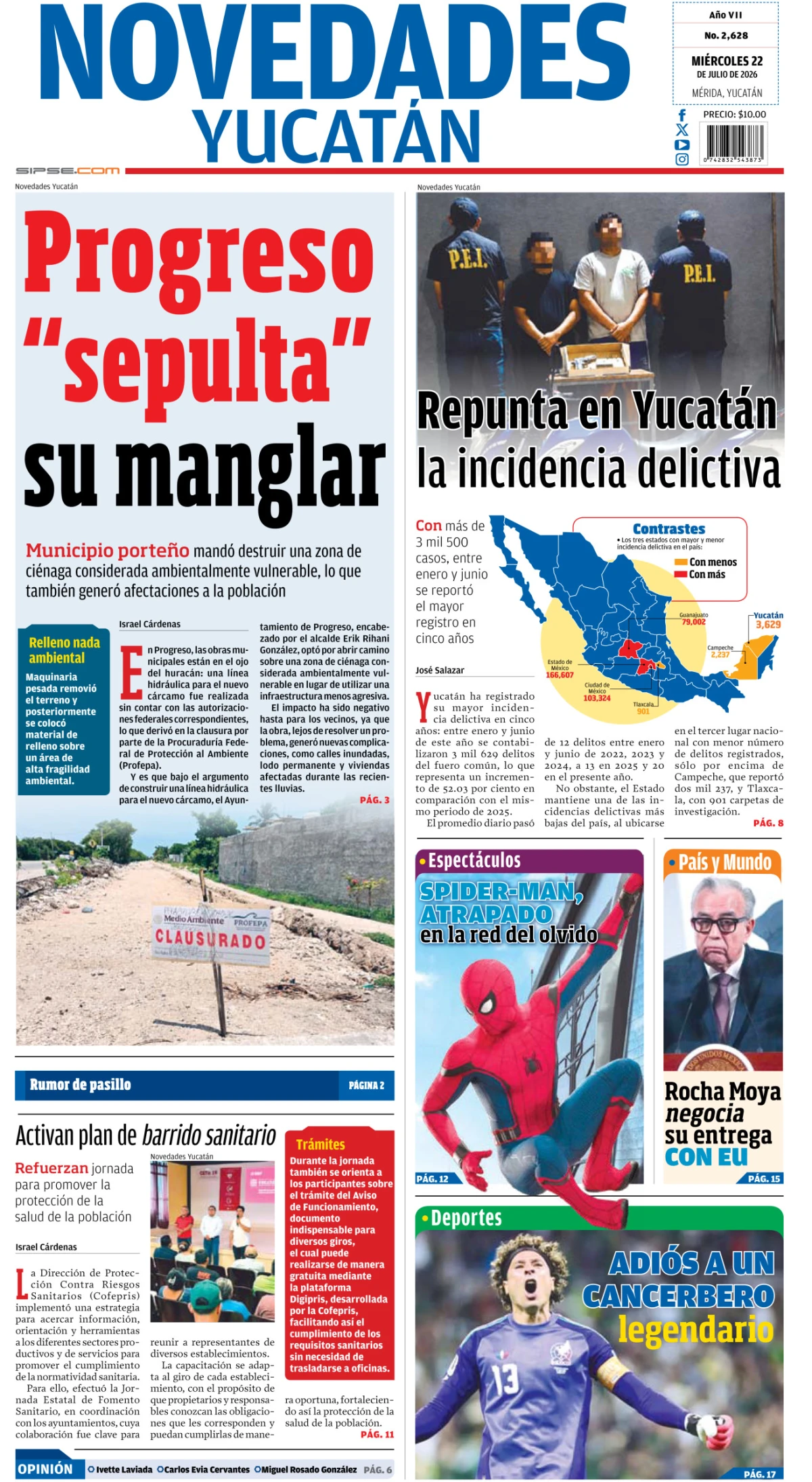 Portada de Novedades Yucatan
