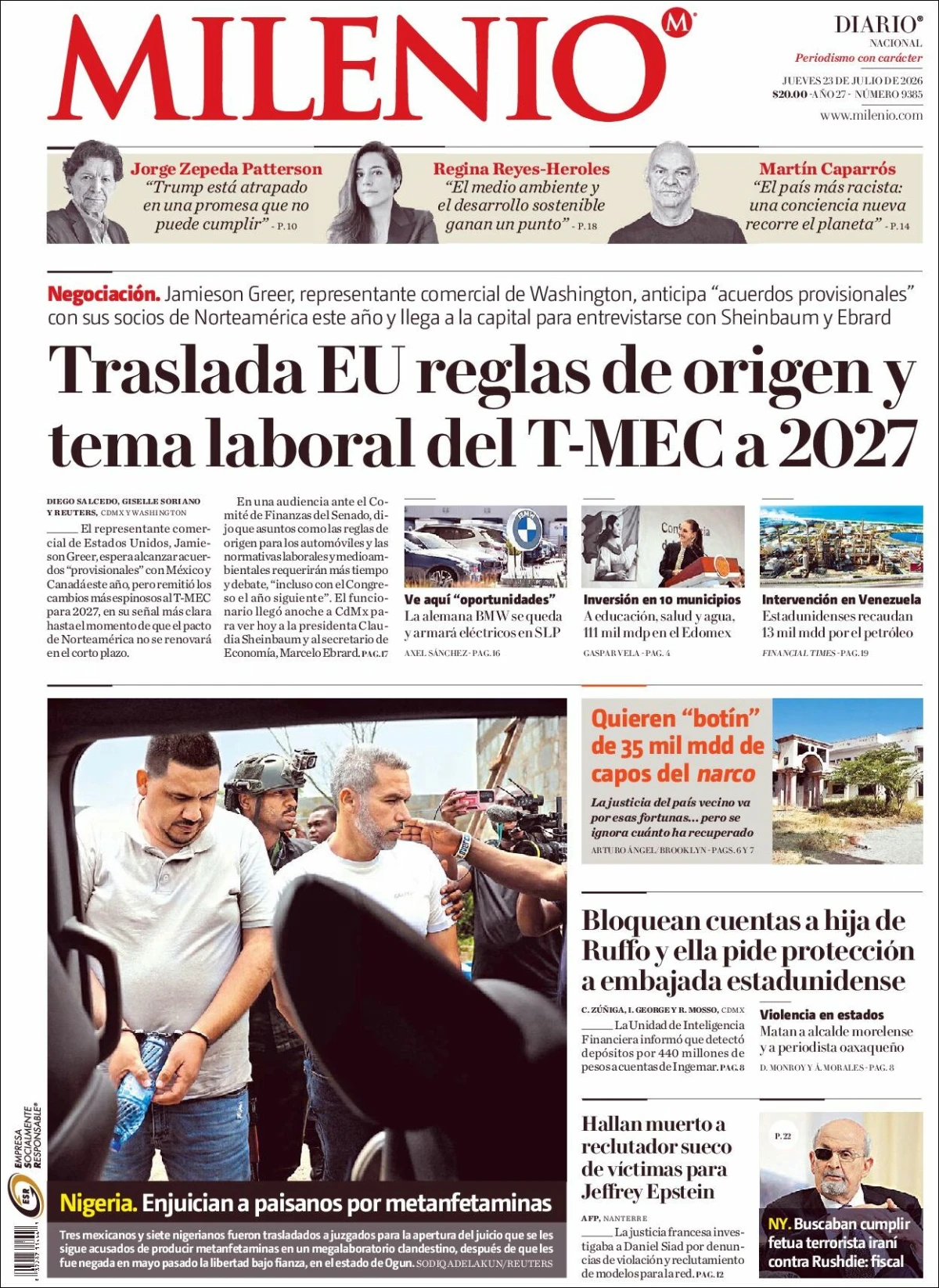Portada de Milenio