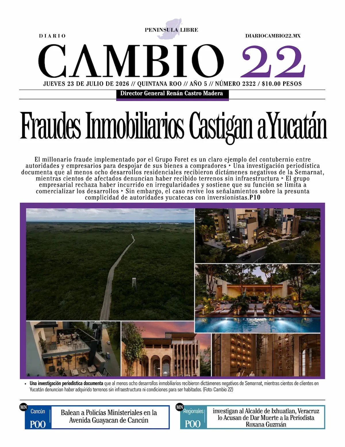 Portada de Diario Cambio 22 (portada)
