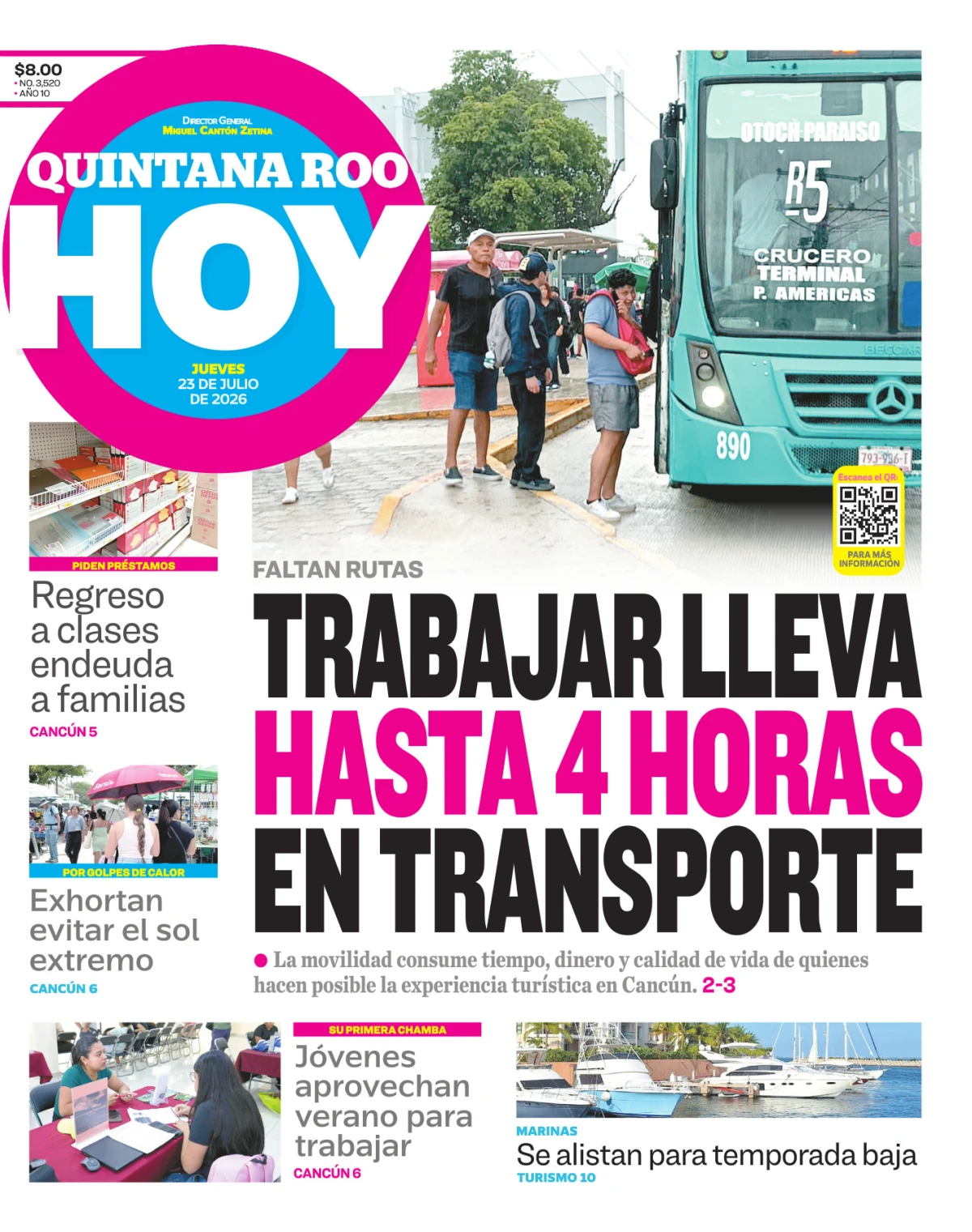 Portada de Quintana Roo Hoy (portada)