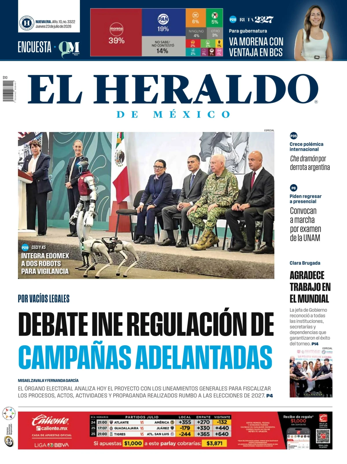 Portada de El Heraldo de Mexico