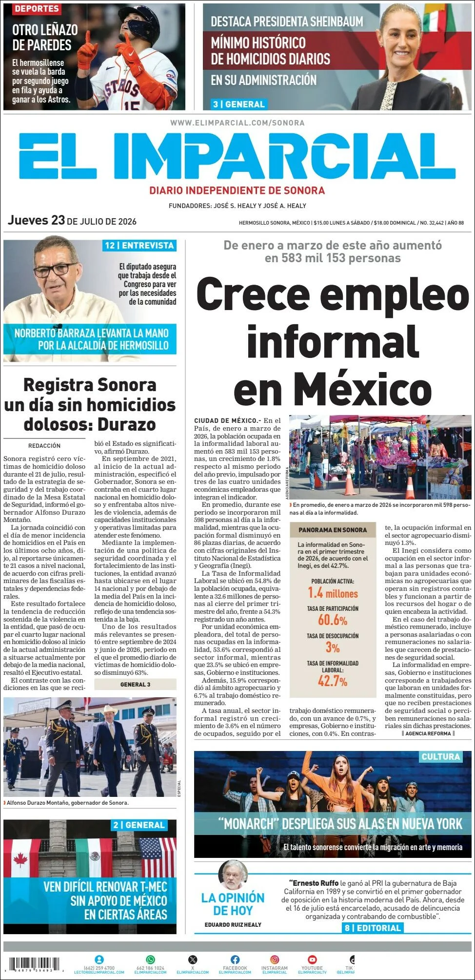 Portada de El Imparcial