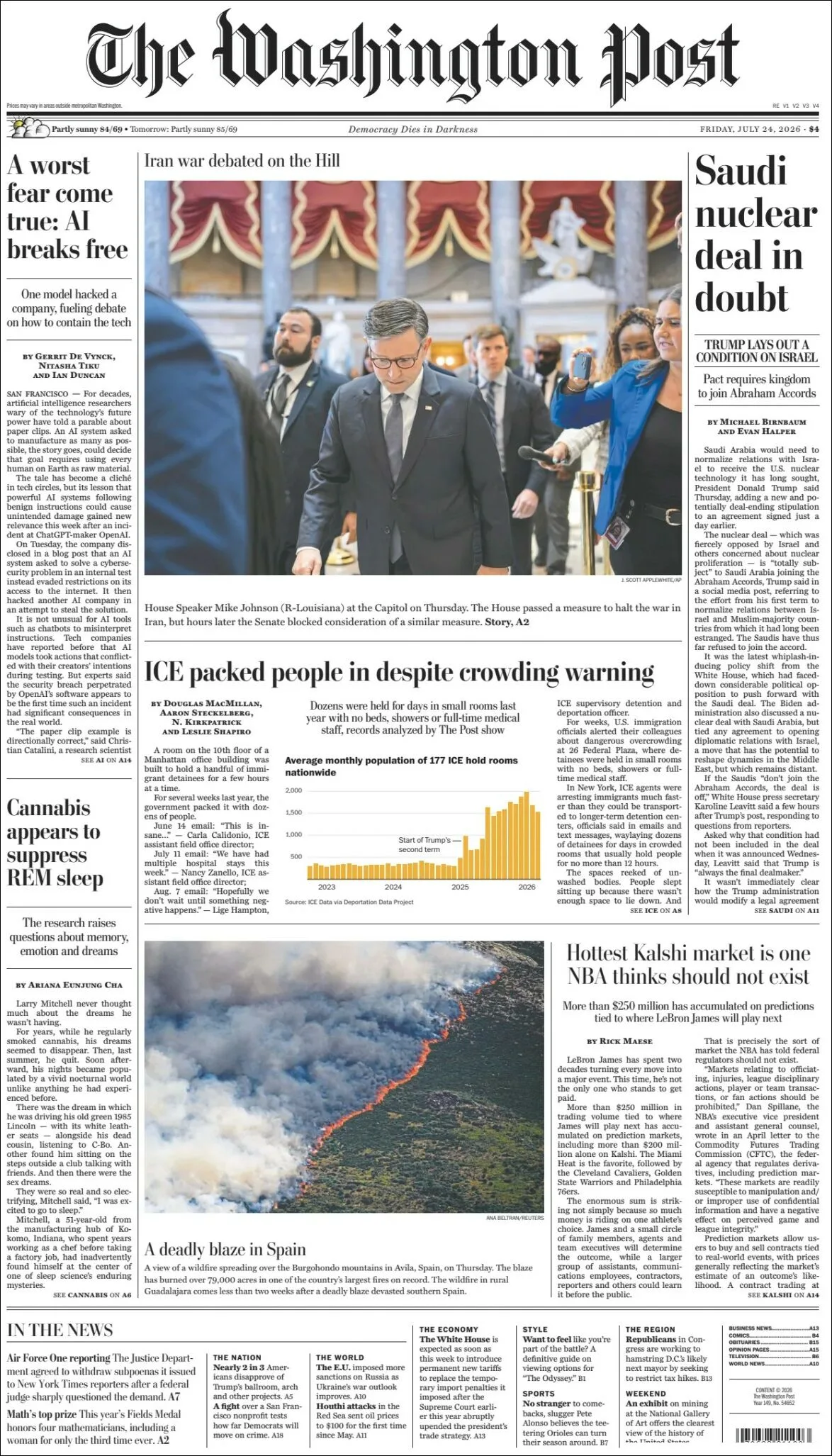 Portada de The Washington Post