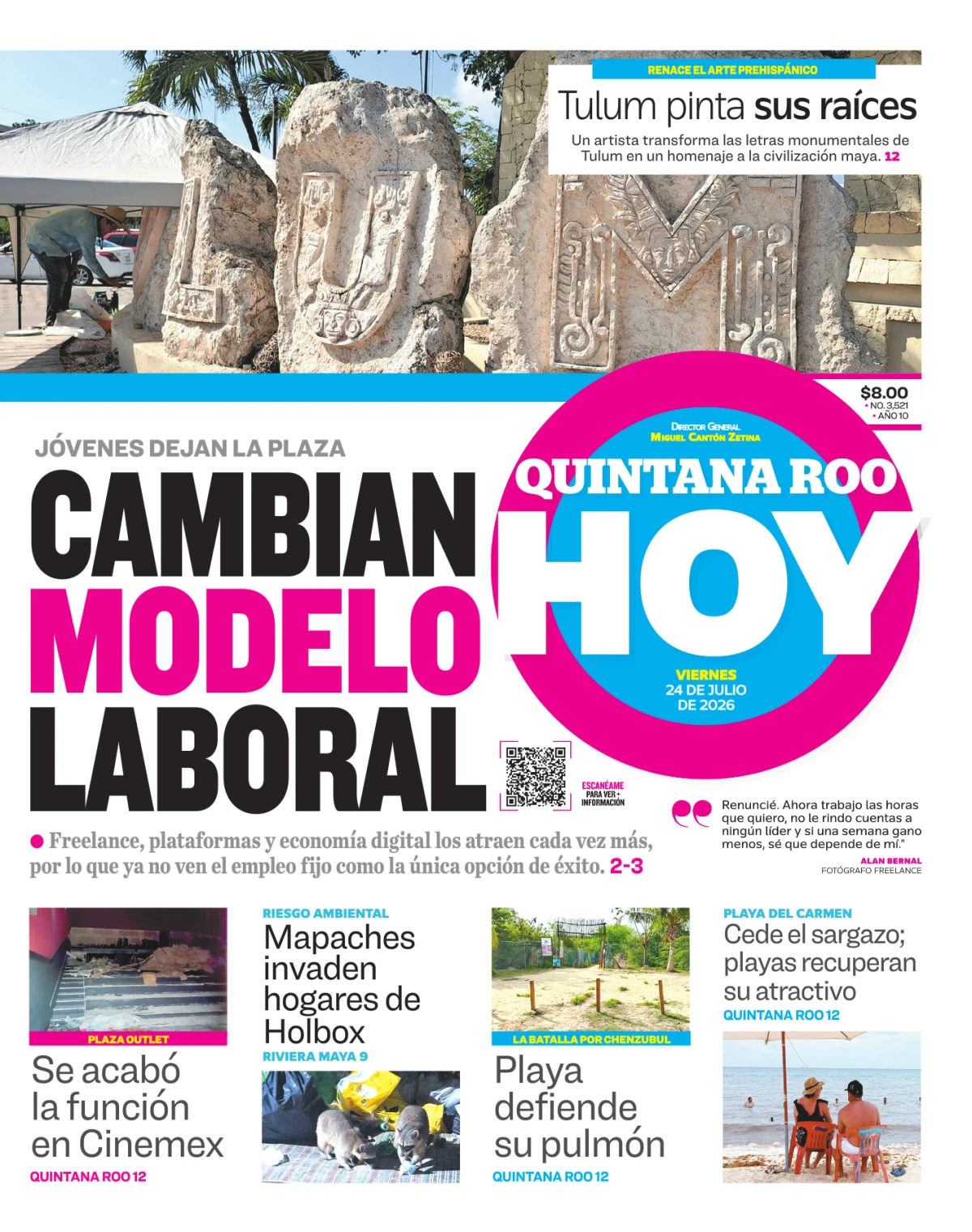 Portada de Quintana Roo Hoy (portada)