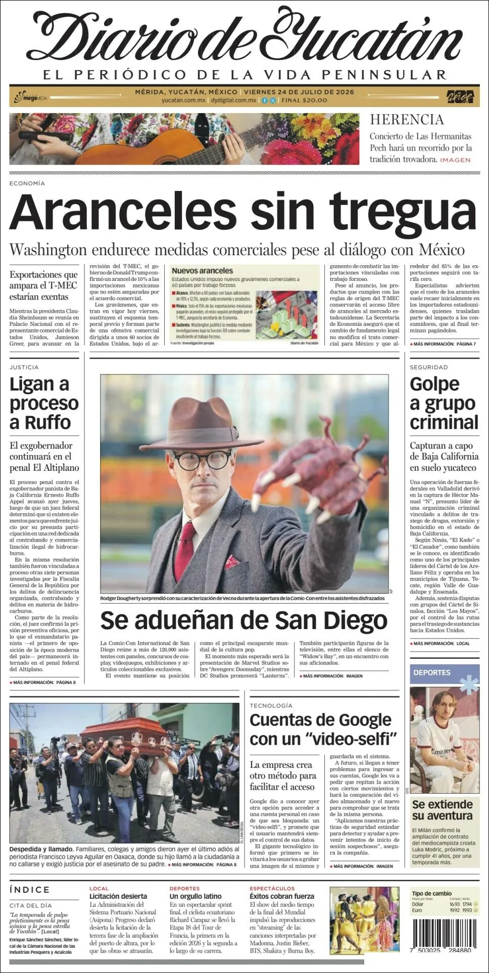 Portada de Diario de Yucatán