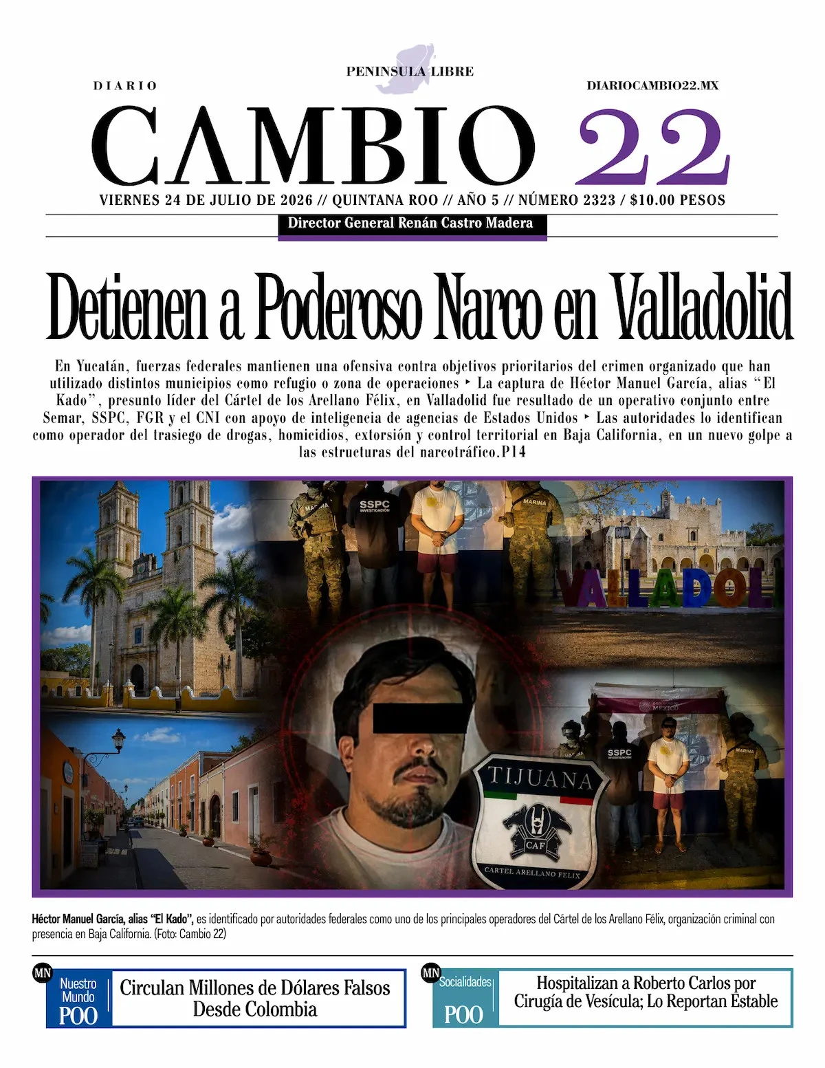 Portada de Diario Cambio 22 (portada)