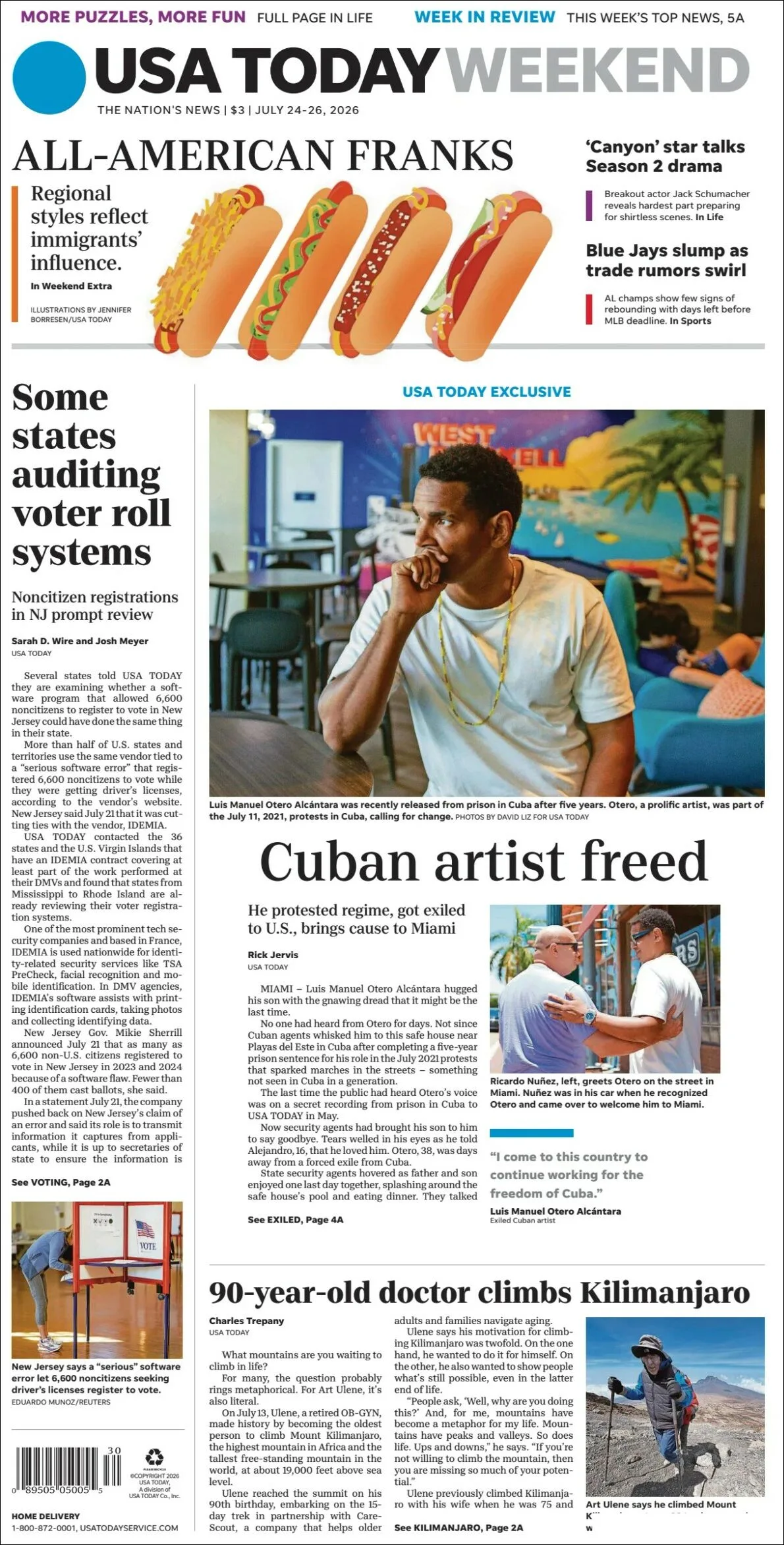 Portada de Usa Today