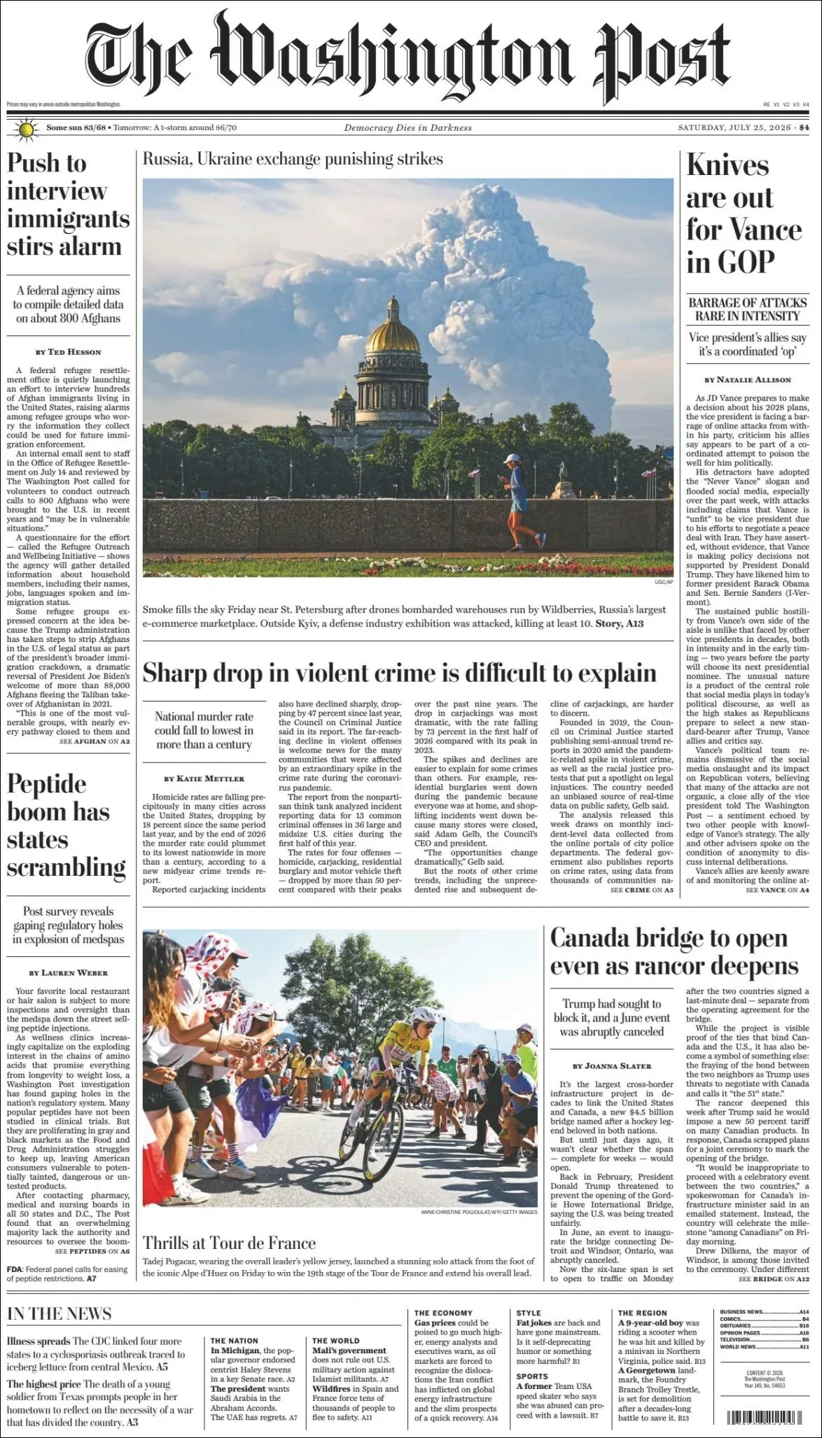 Portada de The Washington Post