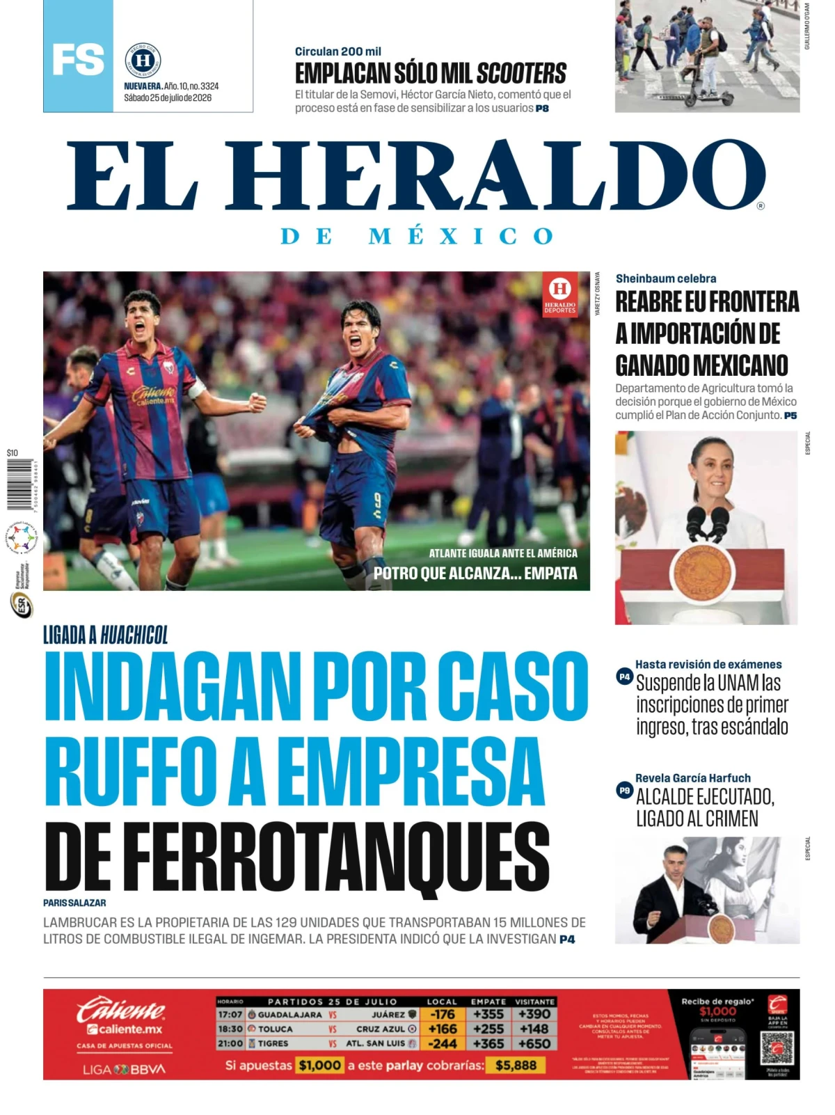 Portada de El Heraldo de Mexico