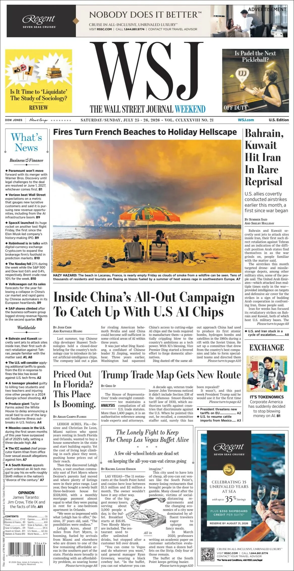 Portada de The Wall Street Journal