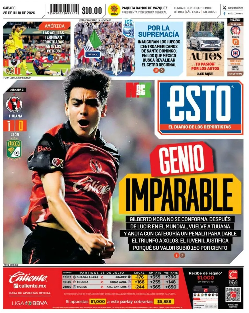 Portada de Esto del sábado, 25 de julio de 2026