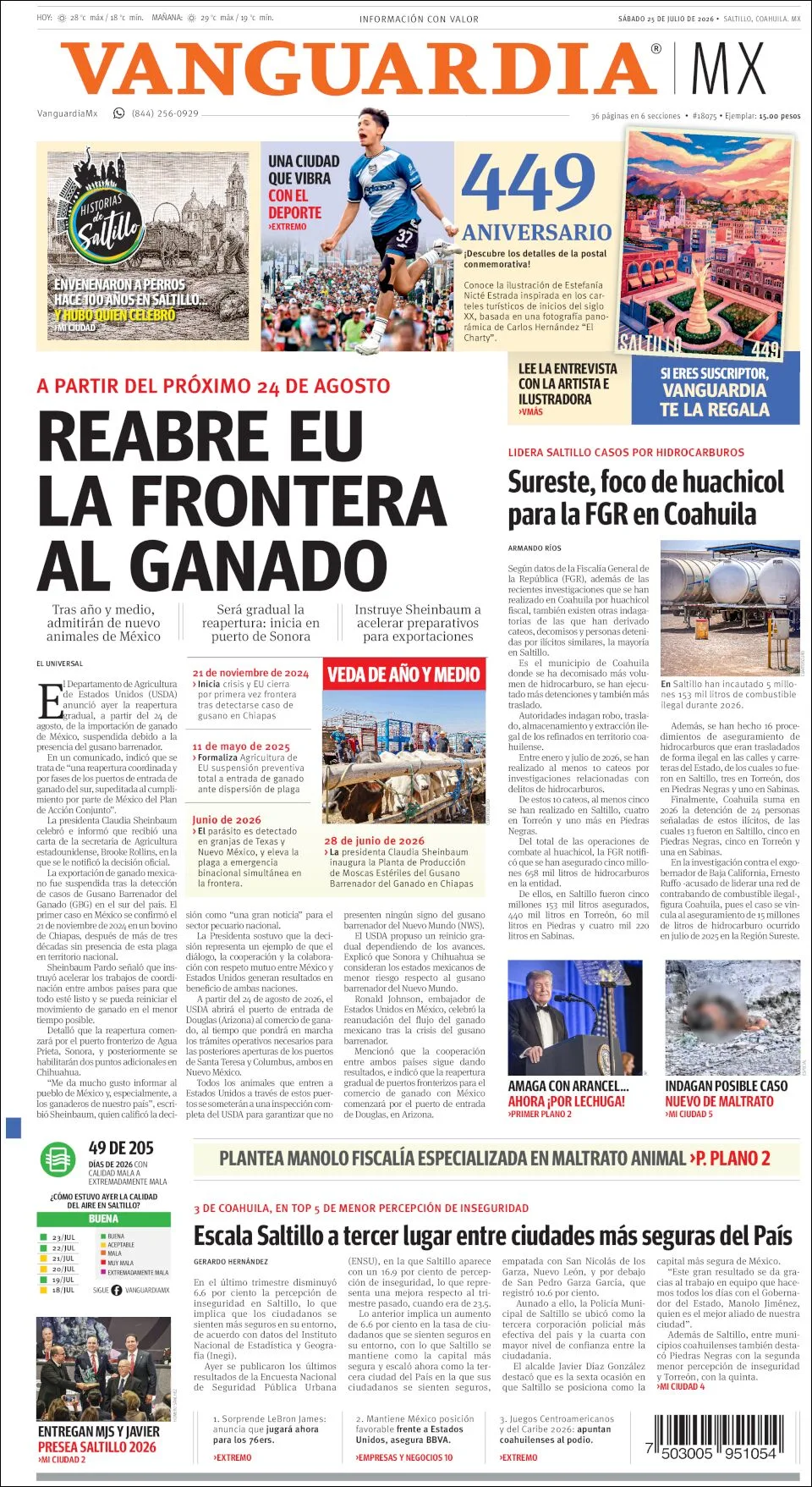 Portada de Vanguardia