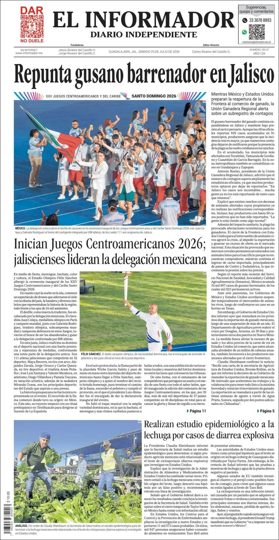 Portada de El Informador
