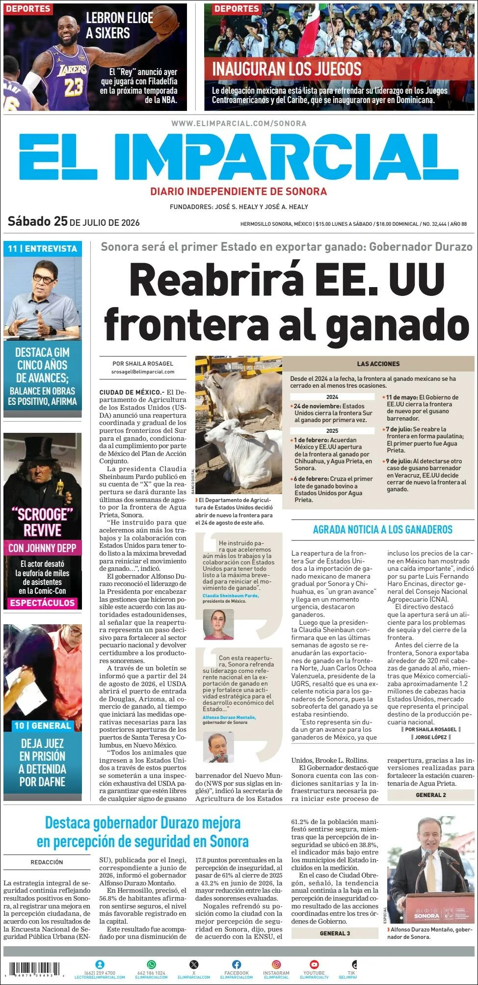 Portada de El Imparcial