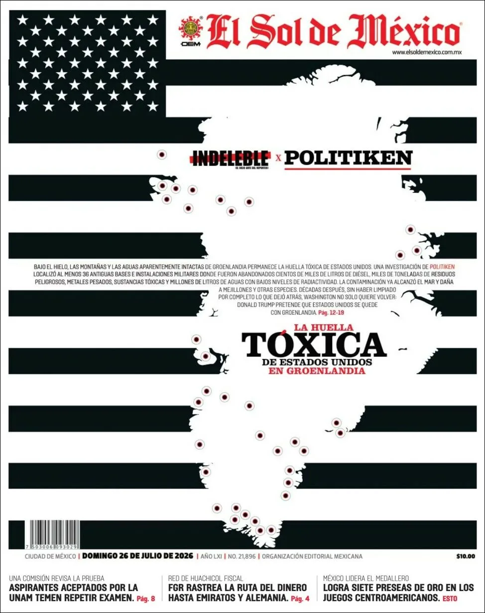 Portada de El Sol de Mexico