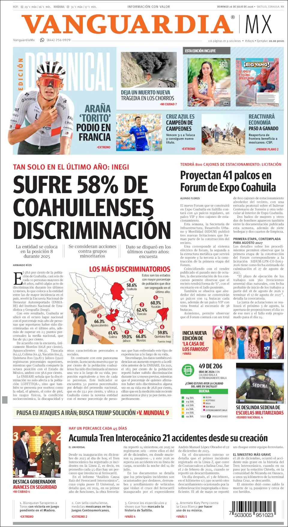 Portada de Vanguardia