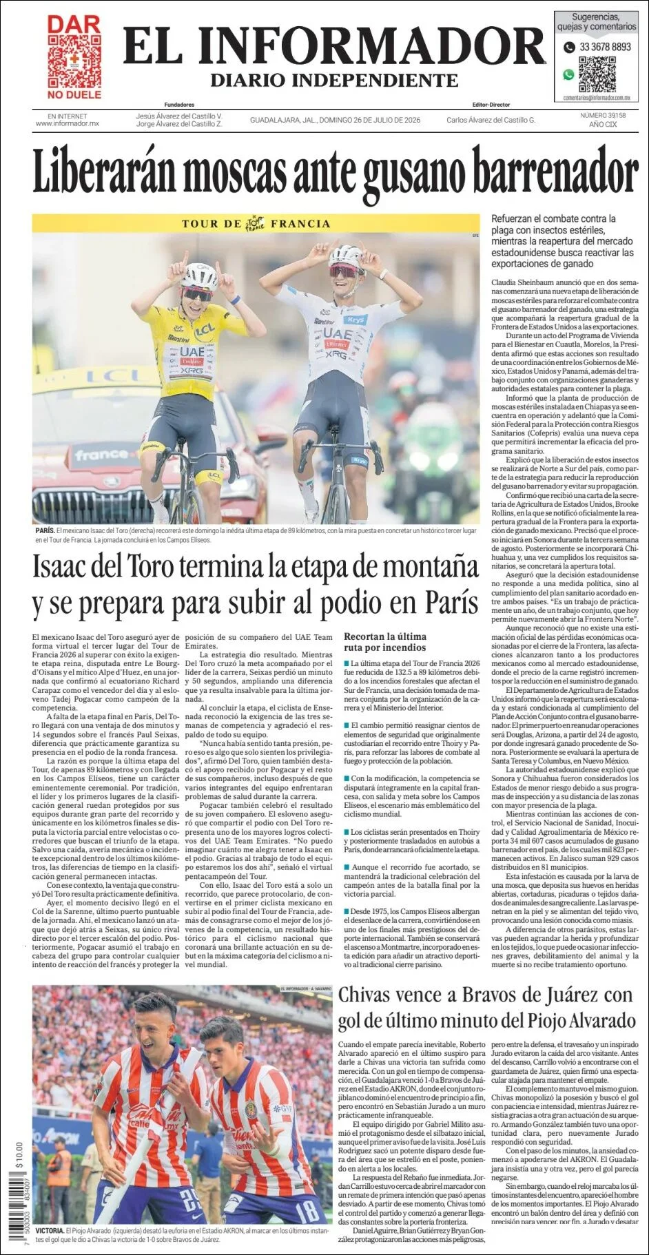 Portada de El Informador