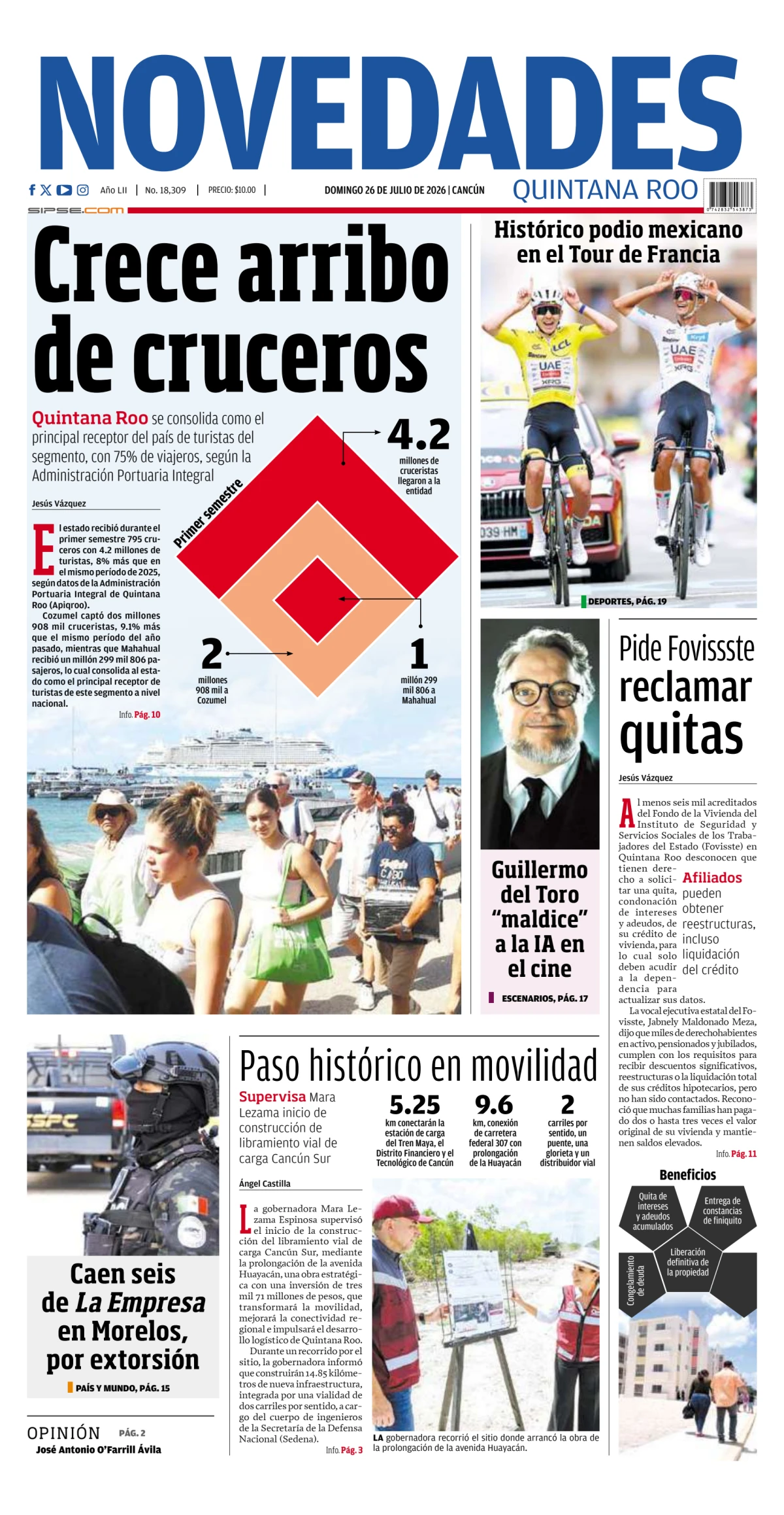 Portada de Novedades Quintana Roo