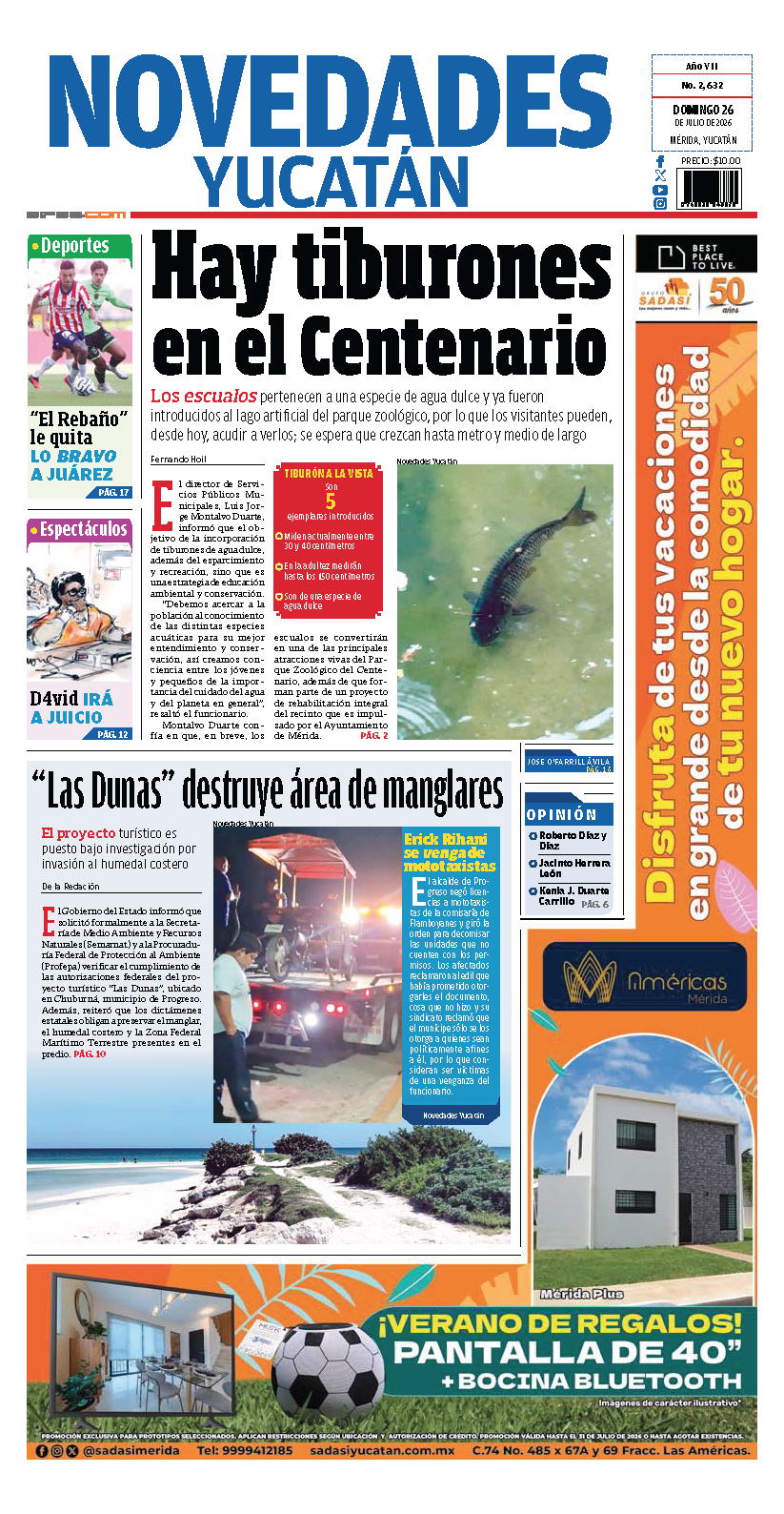 Portada de Novedades Yucatan
