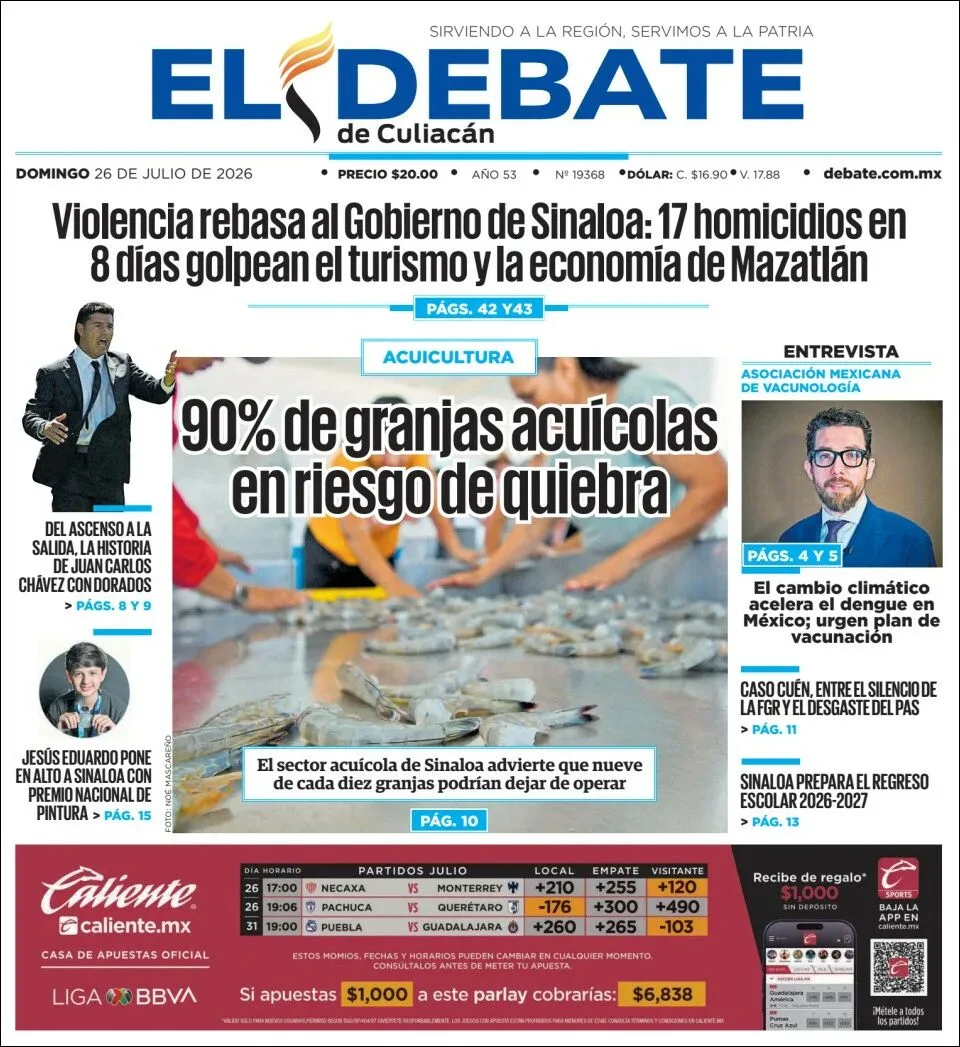 Portada de El Debate de Culiacan