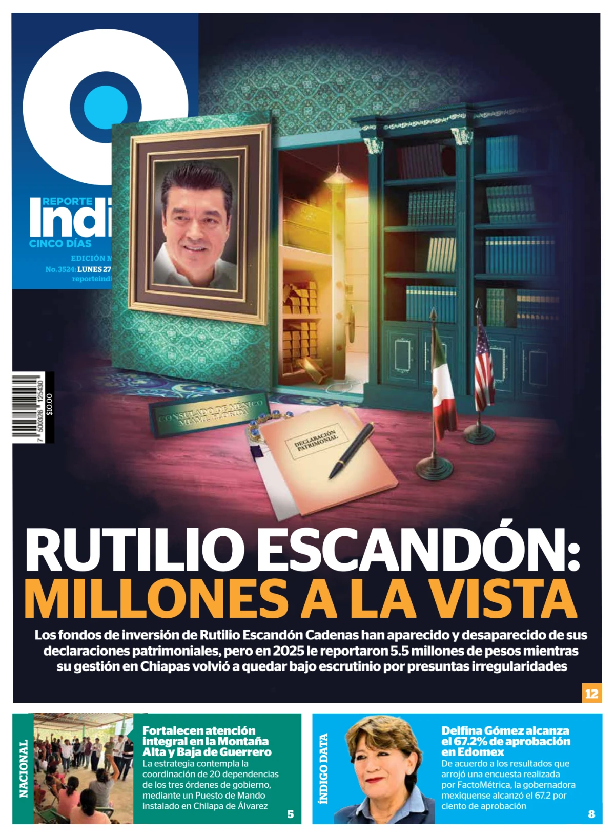 Portada de Reporte Indigo Nacional del lunes, 27 de julio de 2026