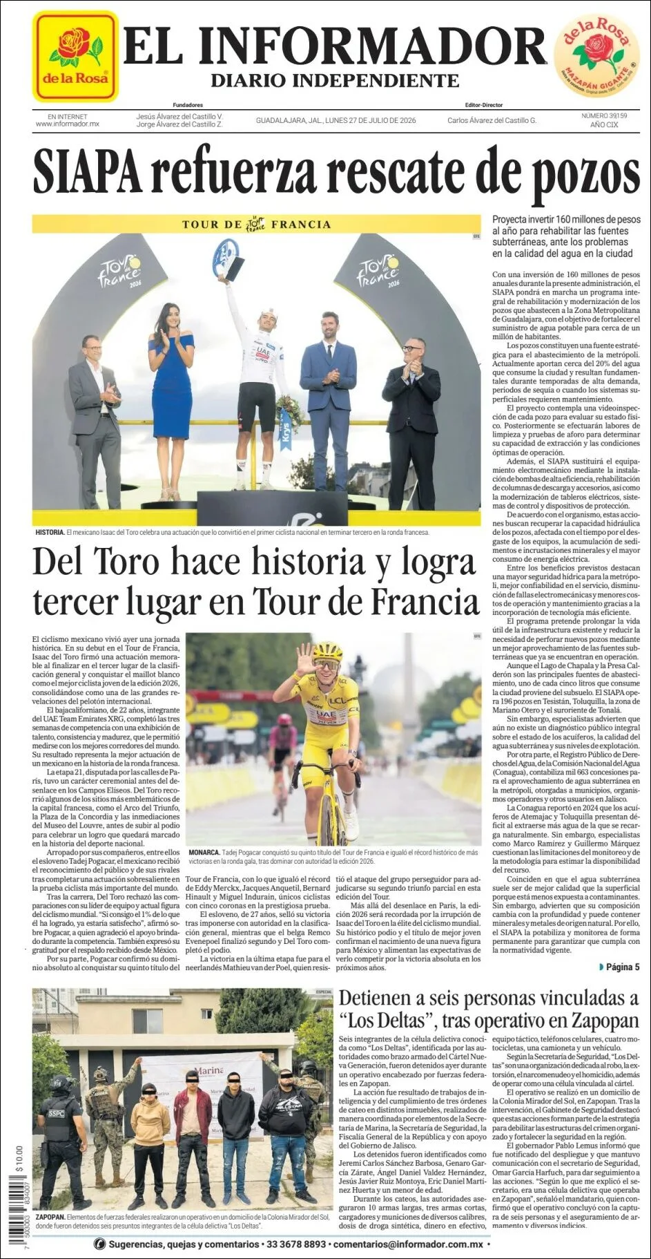 Portada de El Informador