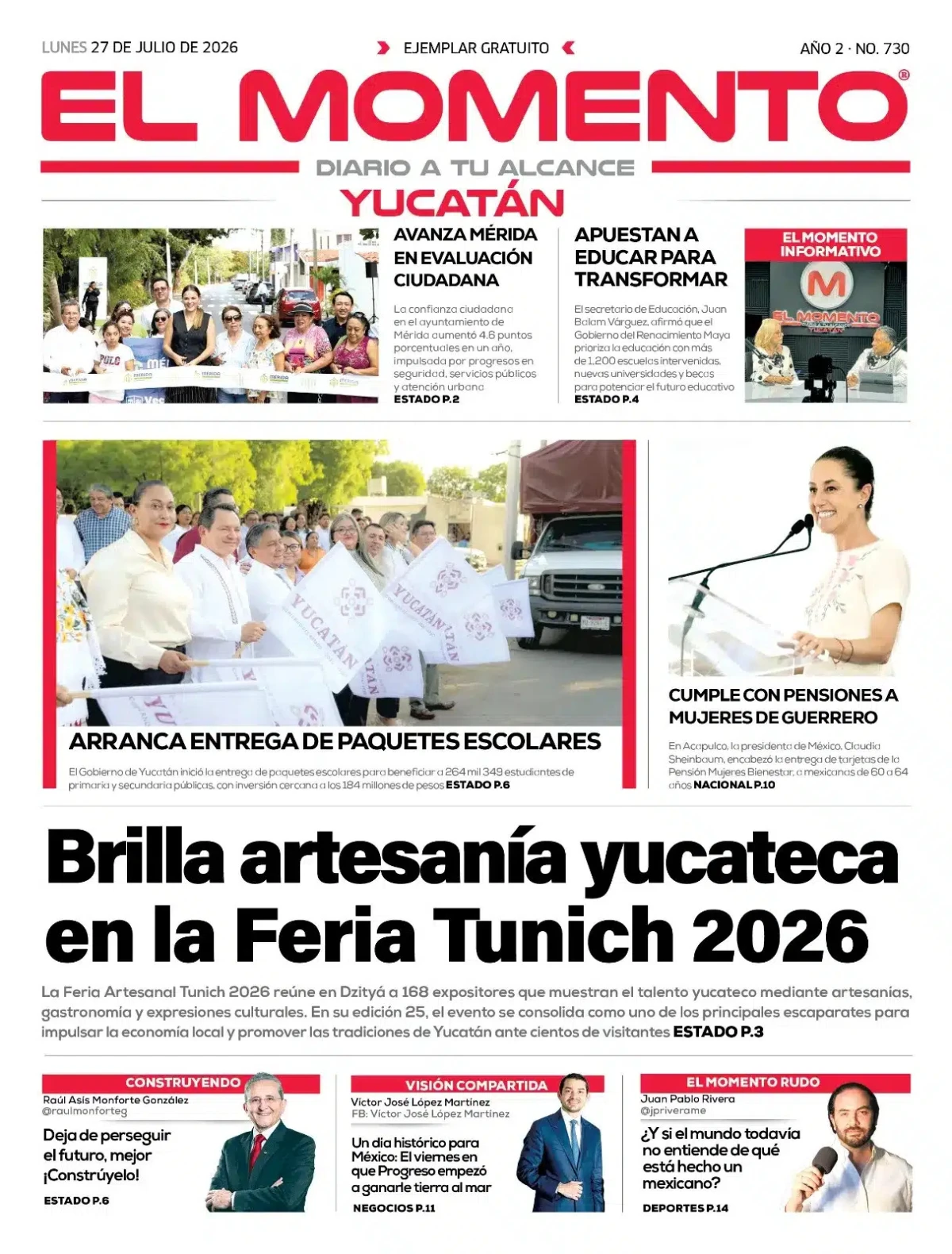 Portada de El Momento Yucatan