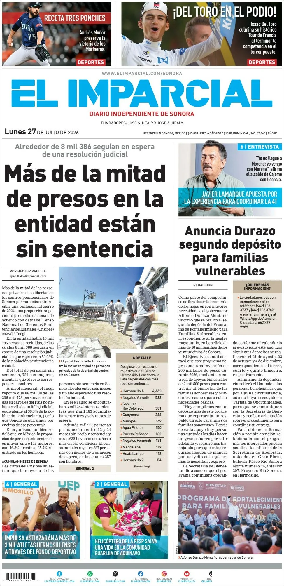 Portada de El Imparcial