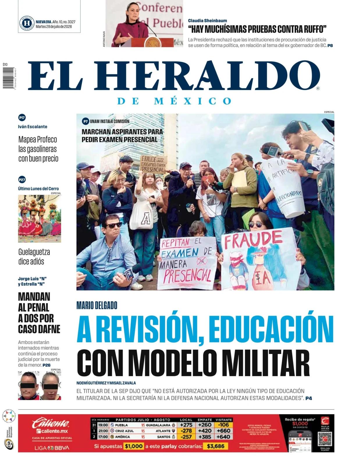 Portada de El Heraldo de Mexico