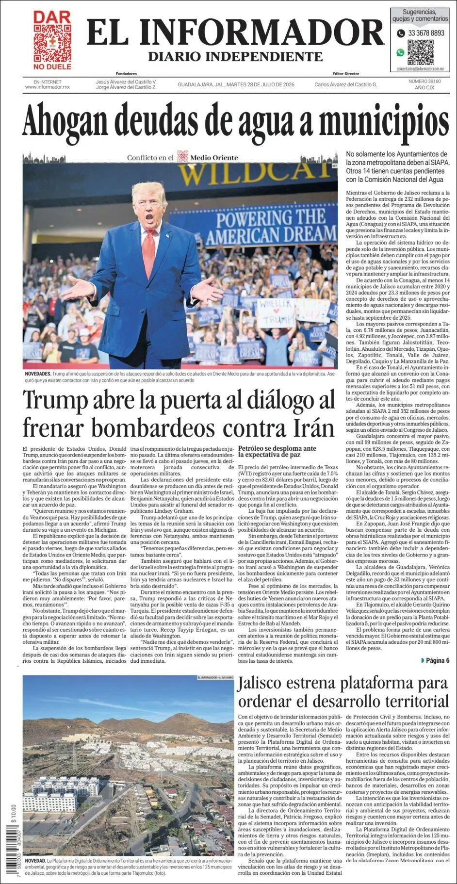Portada de El Informador