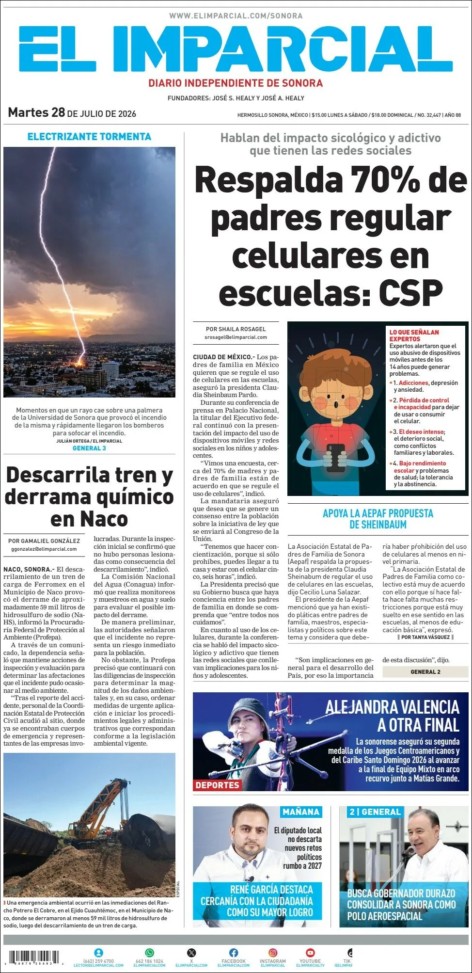 Portada de El Imparcial