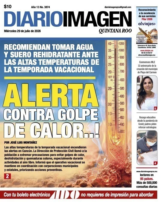 Portada de Diario Imagen Quintana Roo del miércoles, 29 de julio de 2026