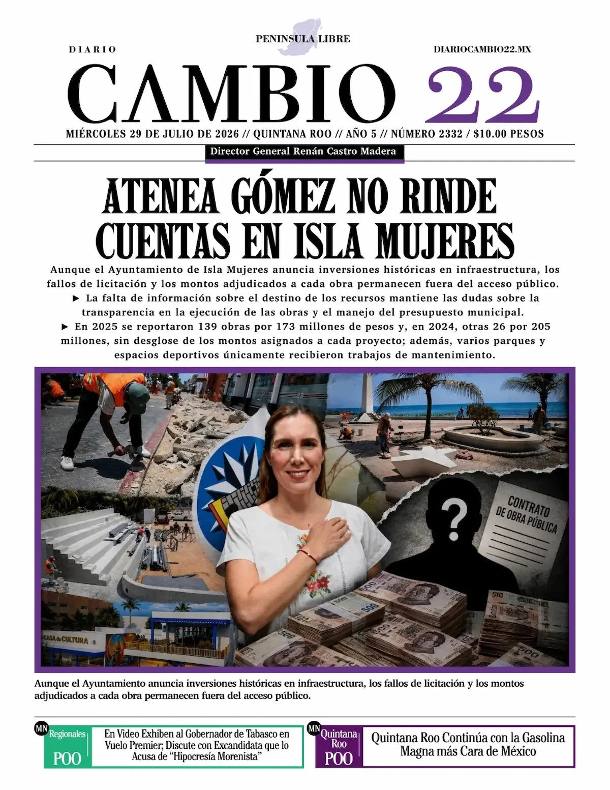 Portada de Diario Cambio 22 (portada)
