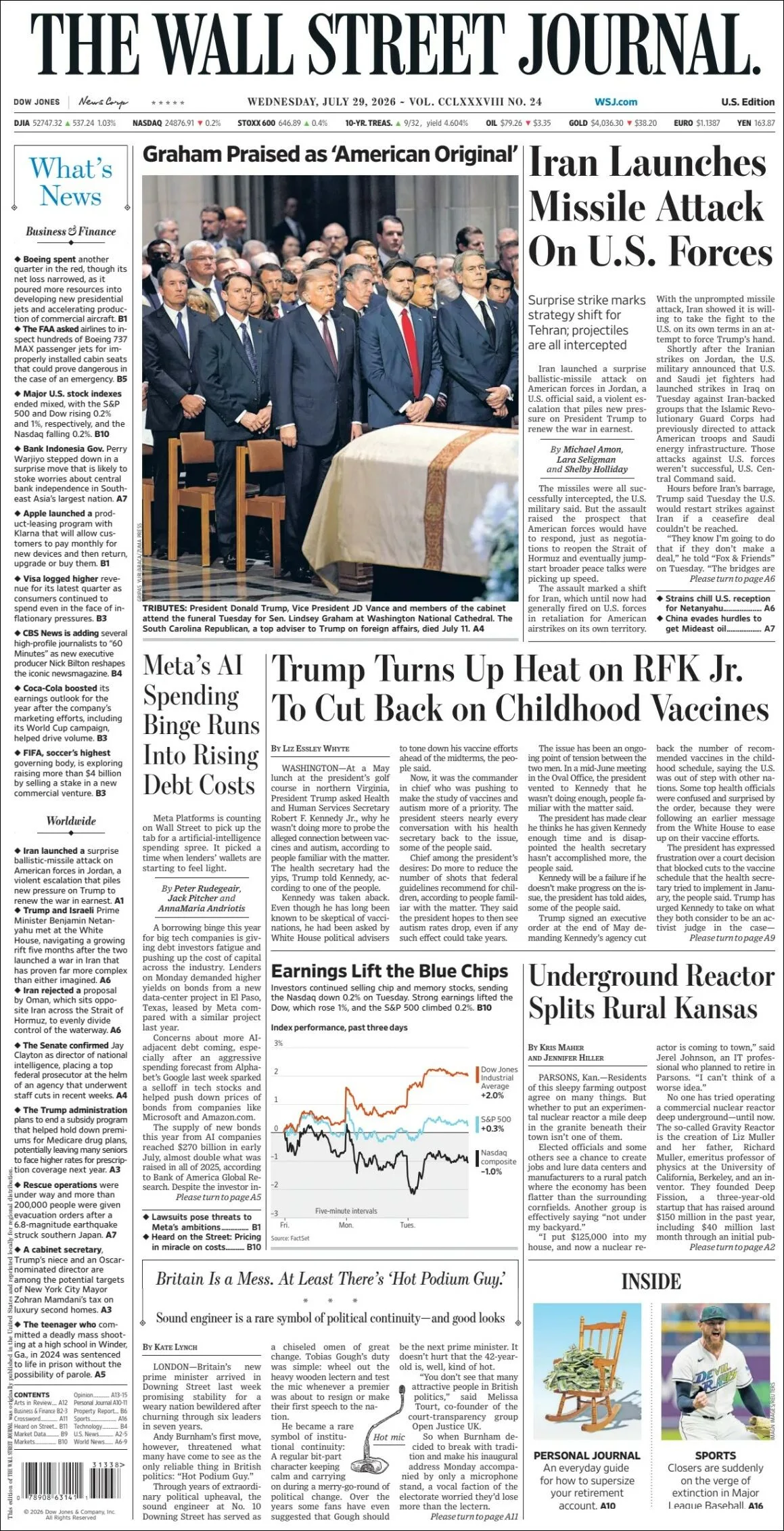 Portada de The Wall Street Journal