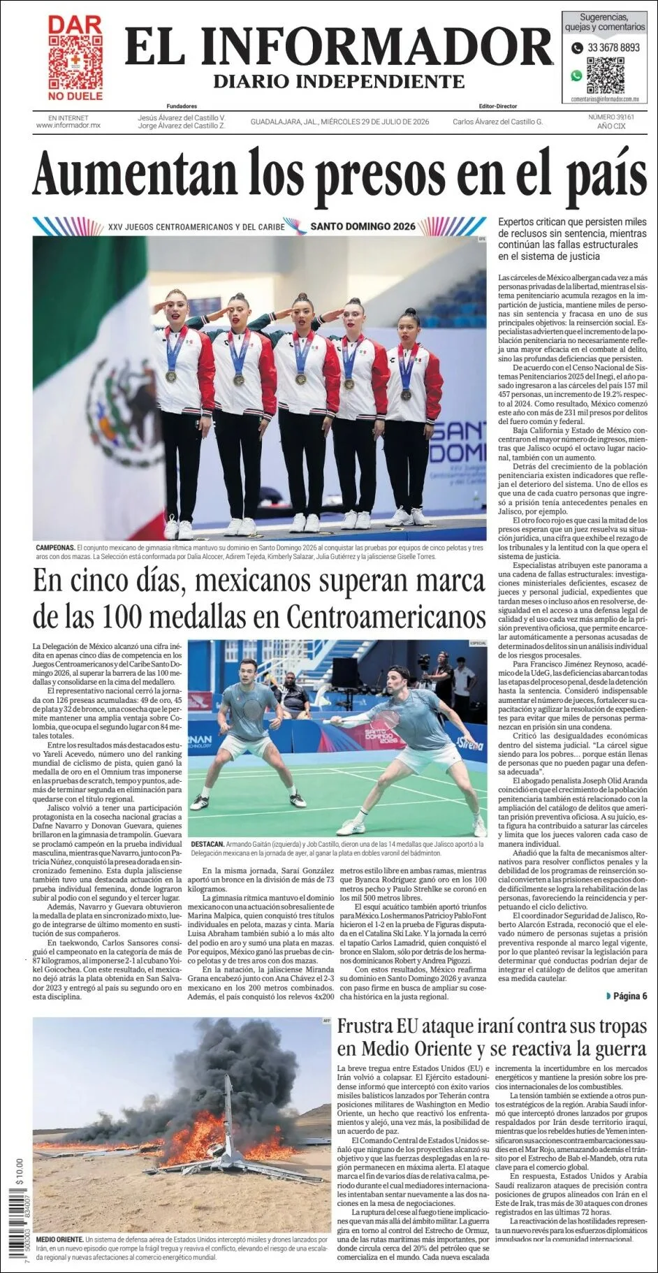 Portada de El Informador