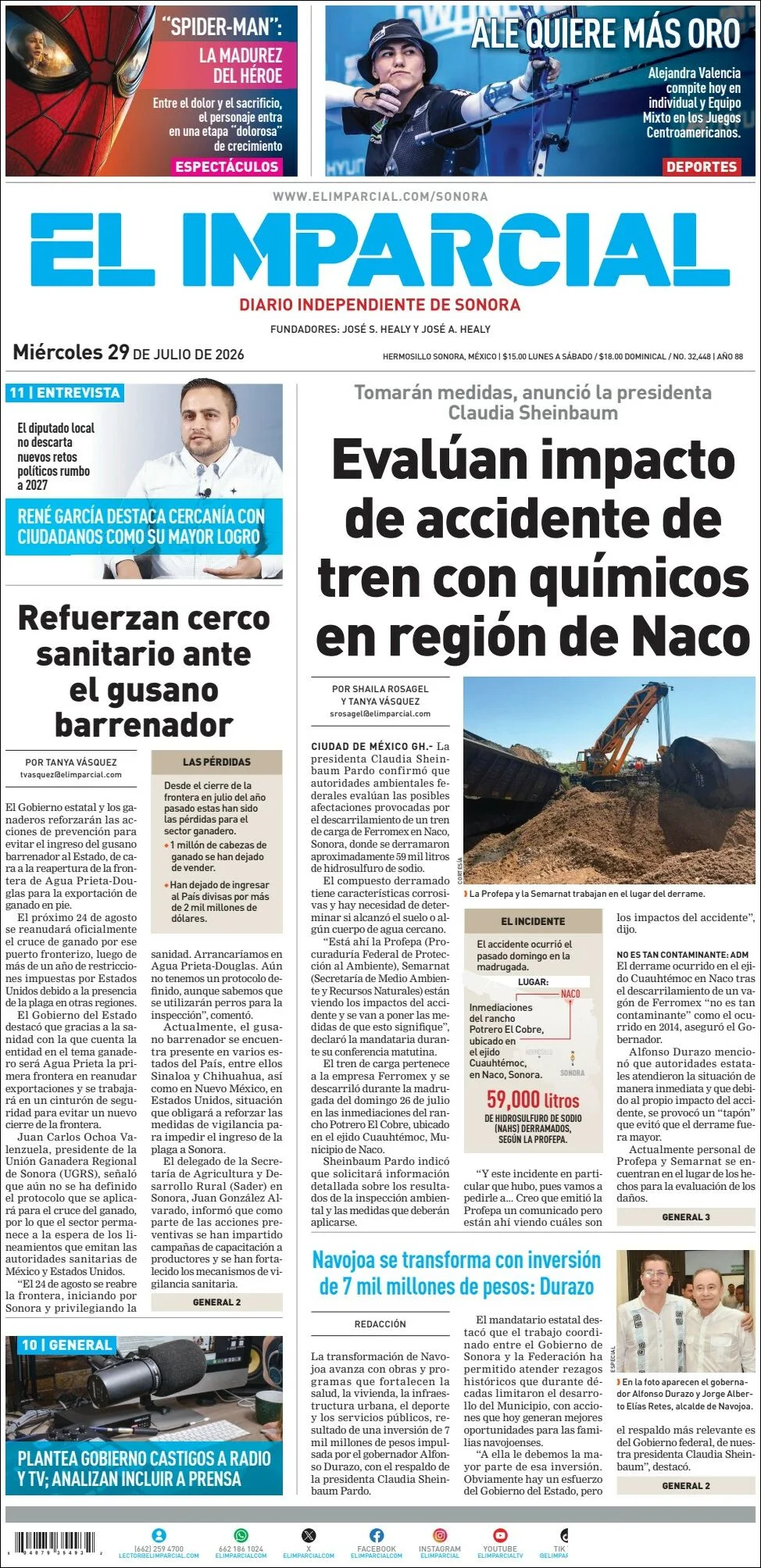 Portada de El Imparcial