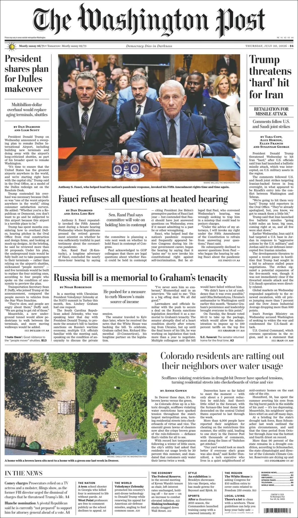 Portada de The Washington Post