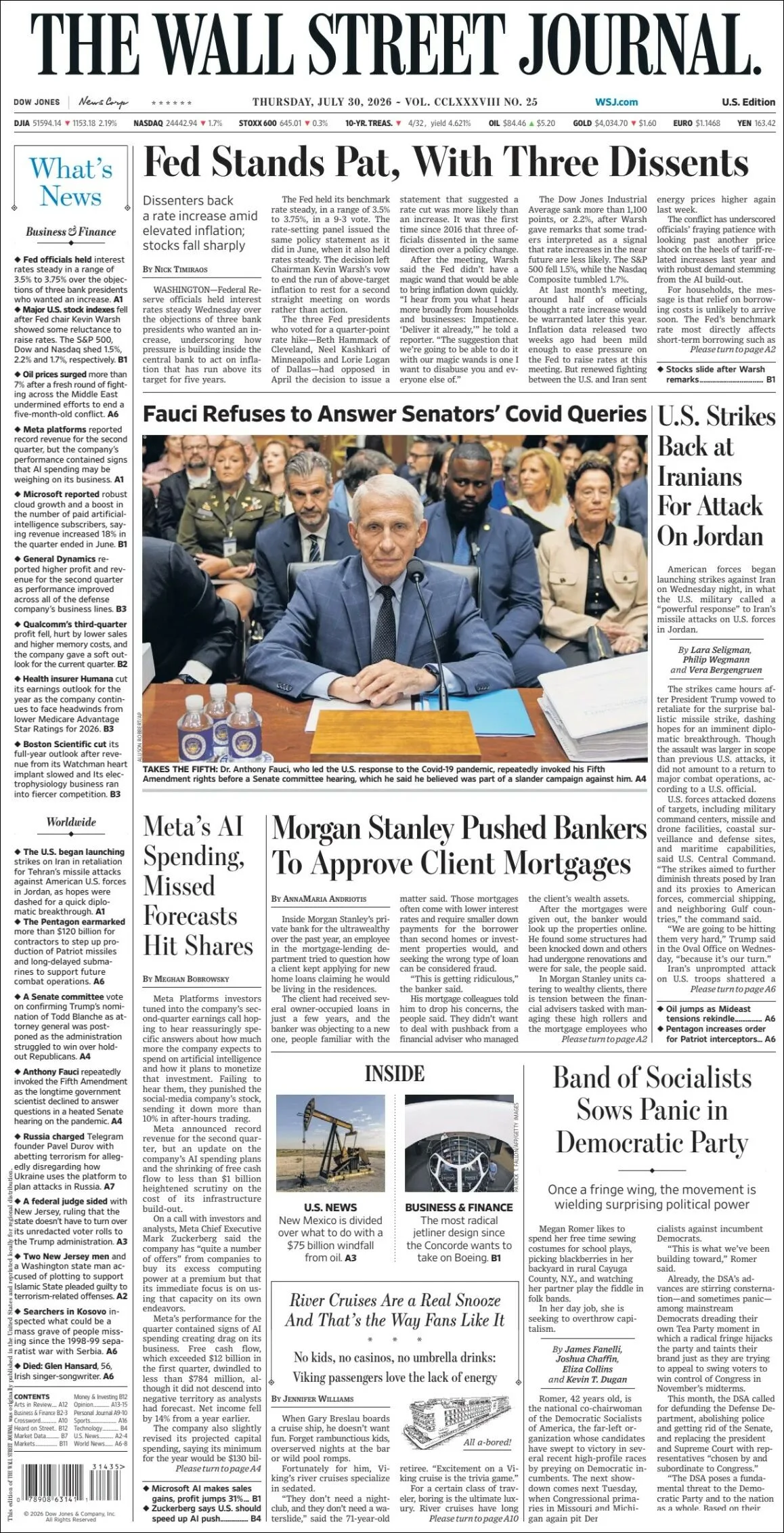 Portada de The Wall Street Journal