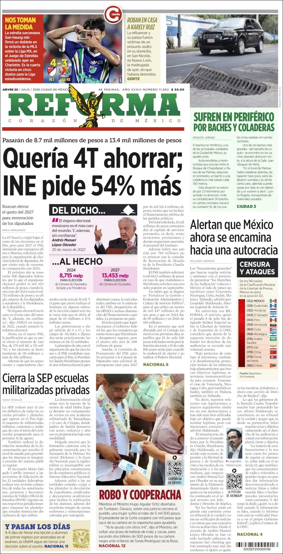 Portada de Reforma