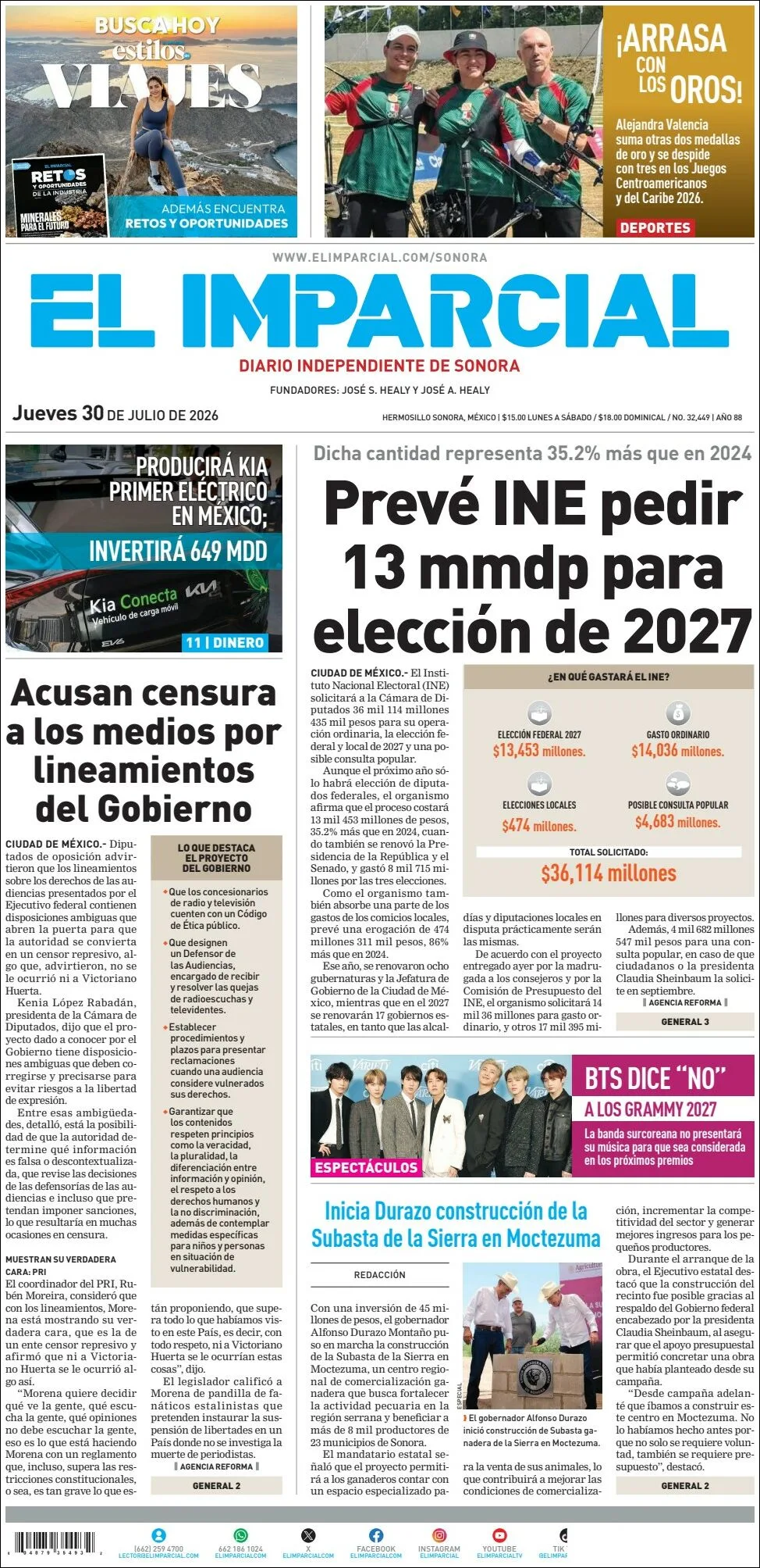 Portada de El Imparcial