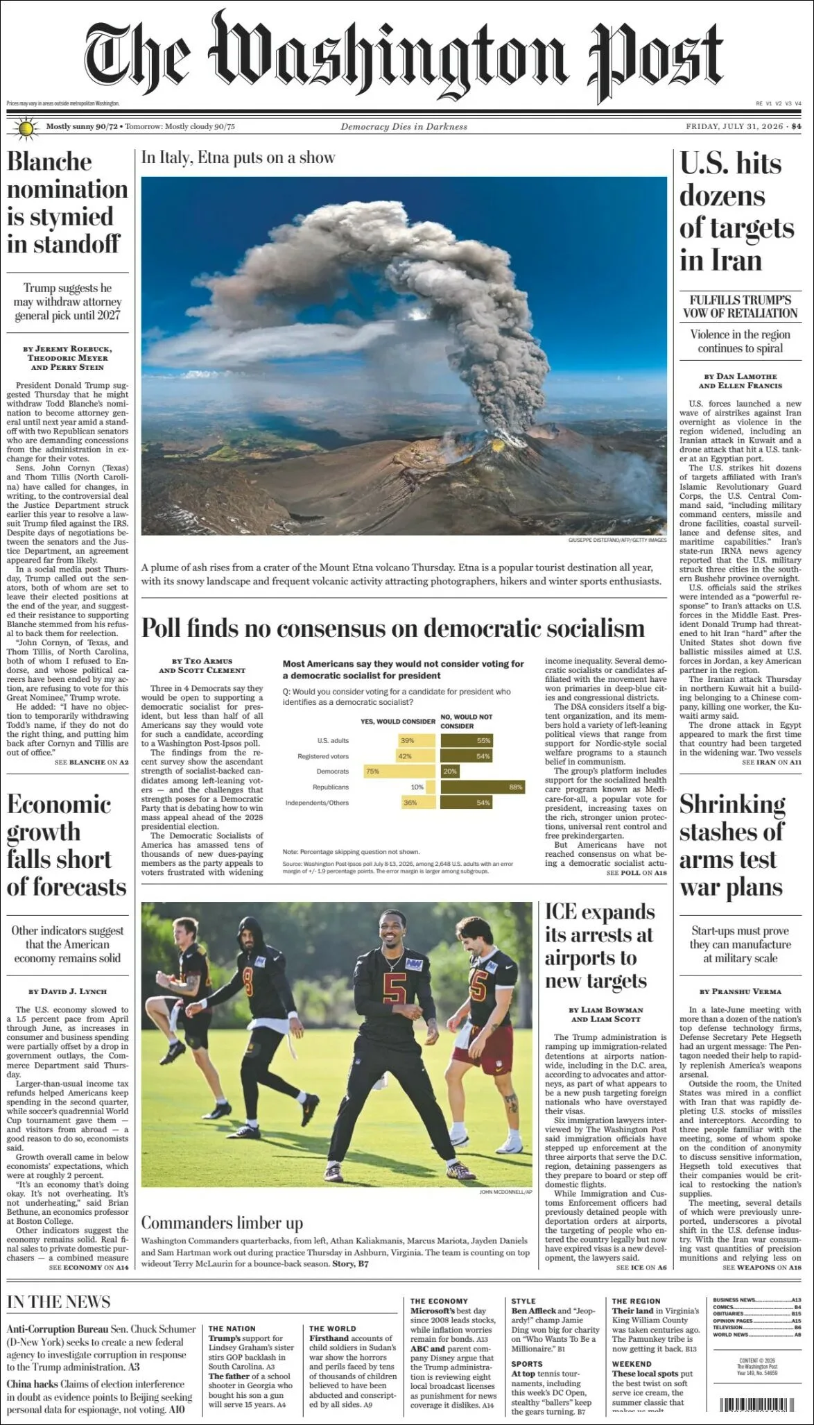 Portada de The Washington Post