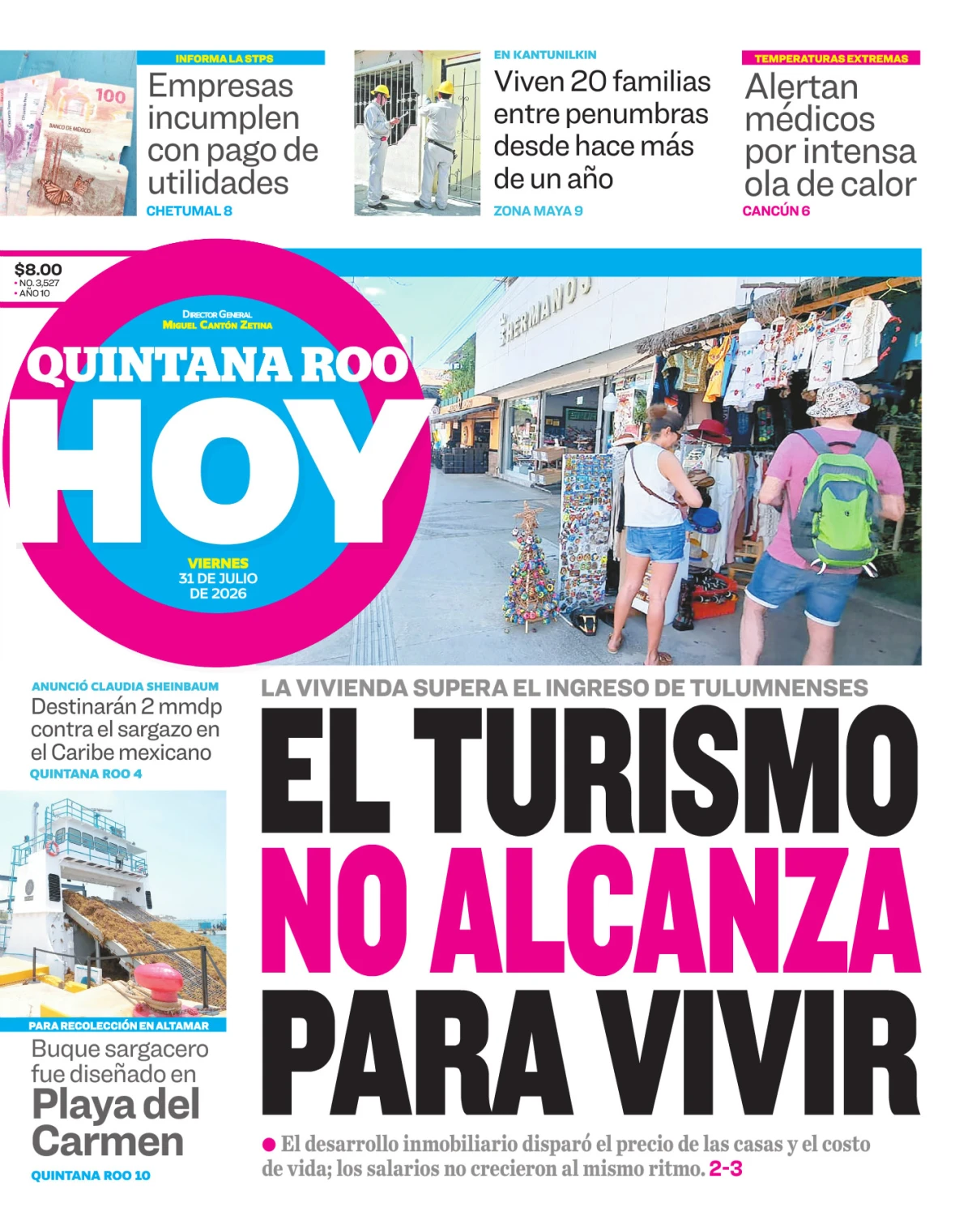 Portada de Quintana Roo Hoy (portada)