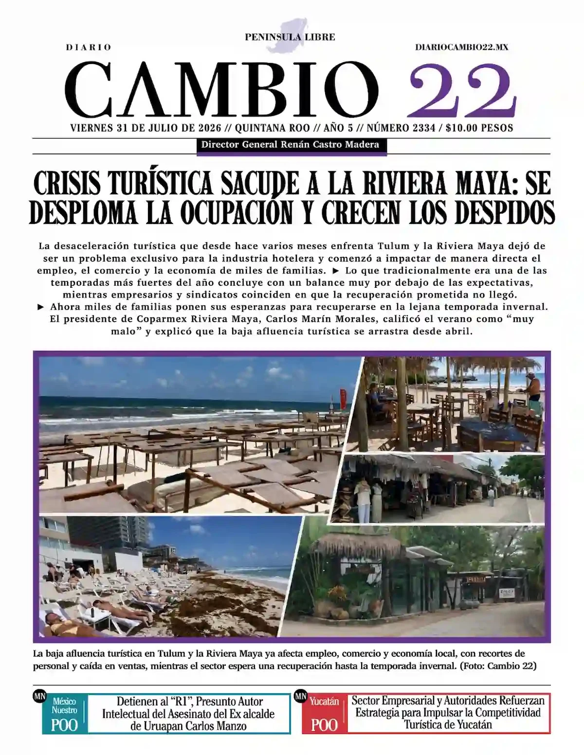 Portada de Diario Cambio 22 (portada)