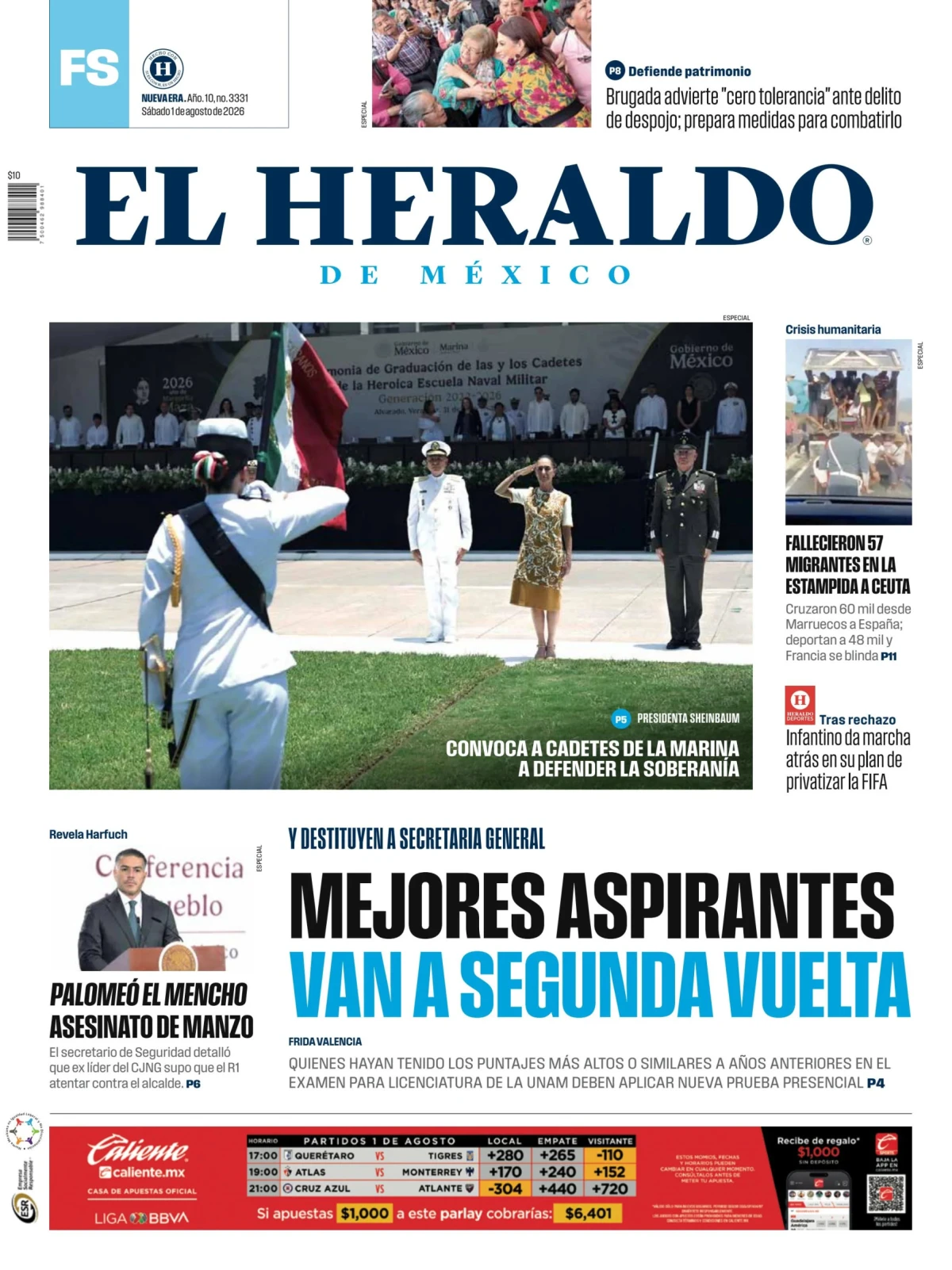Portada de El Heraldo de Mexico