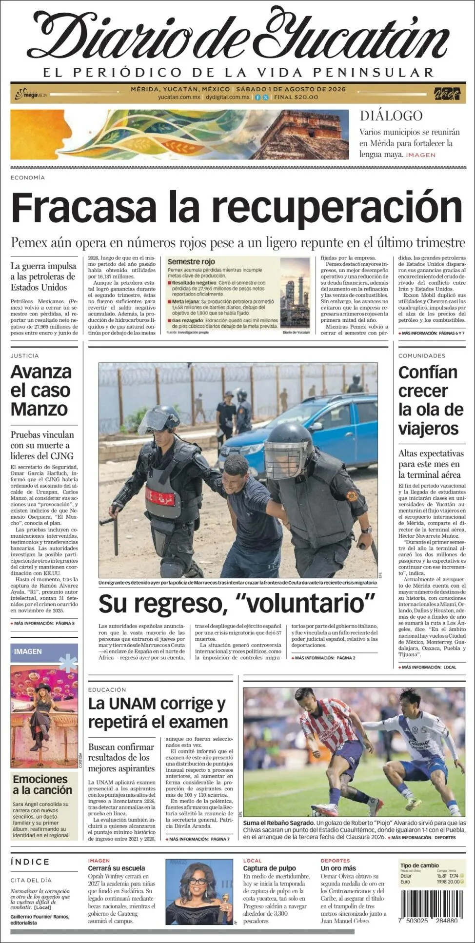 Portada de Diario de Yucatán