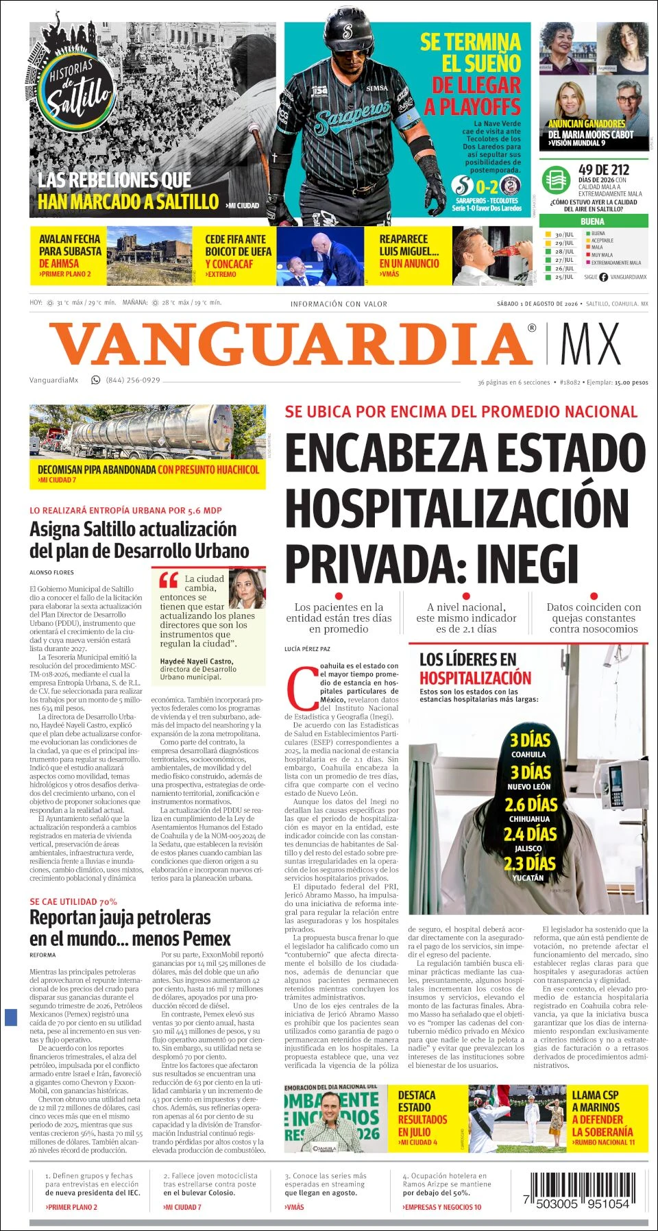 Portada de Vanguardia